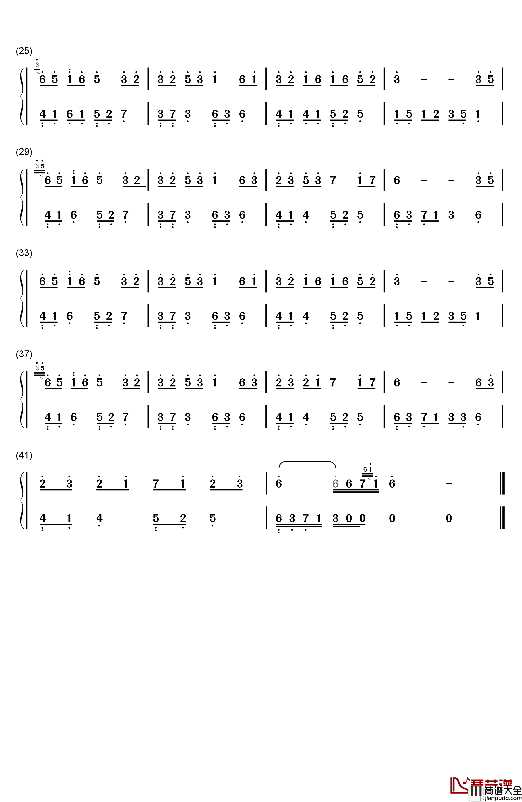 夜的钢琴曲_8钢琴简谱_数字双手_石进