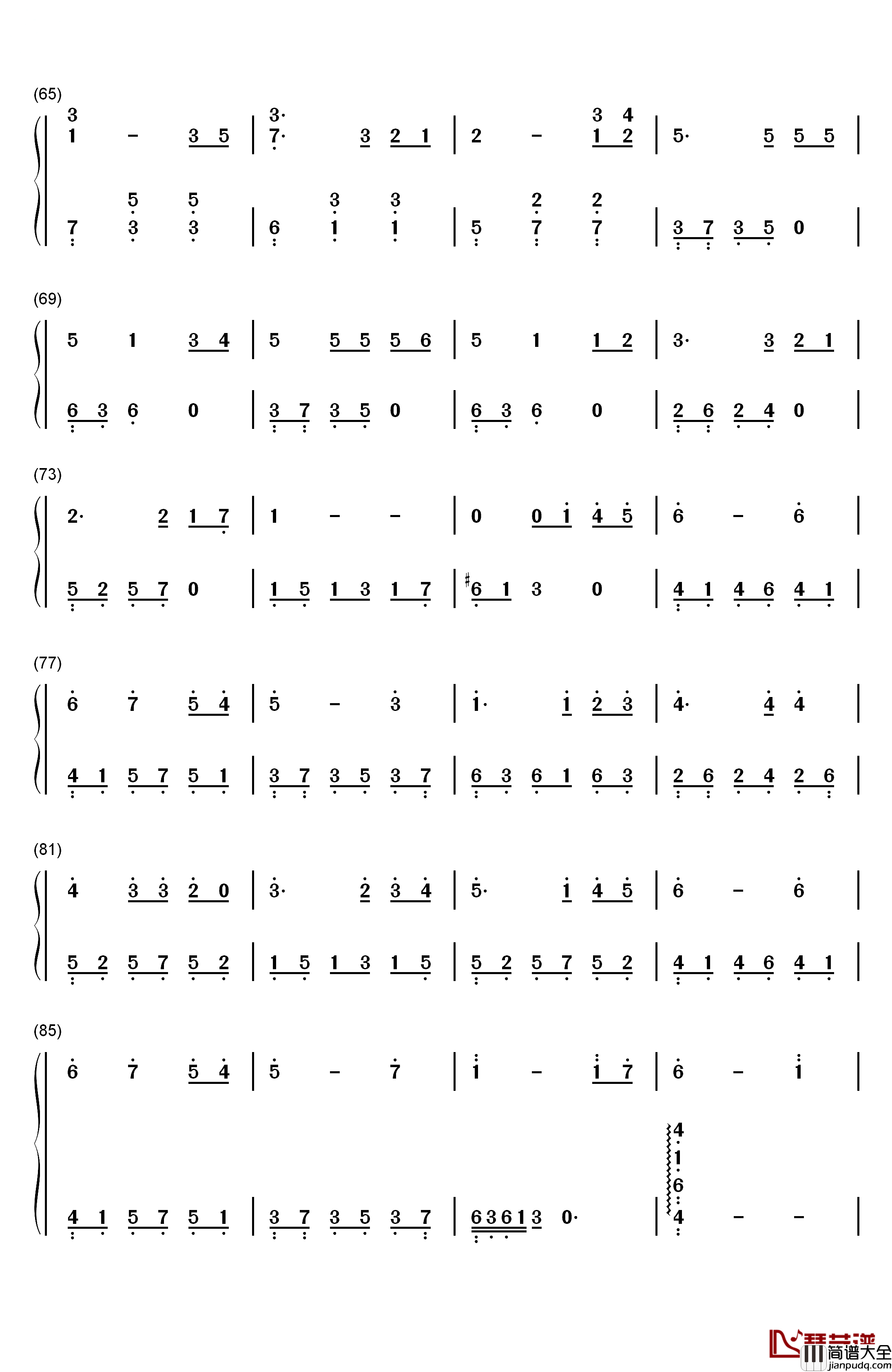 向日葵之家的圆舞曲钢琴简谱_数字双手_藤泽麻衣__久石让_宫崎骏