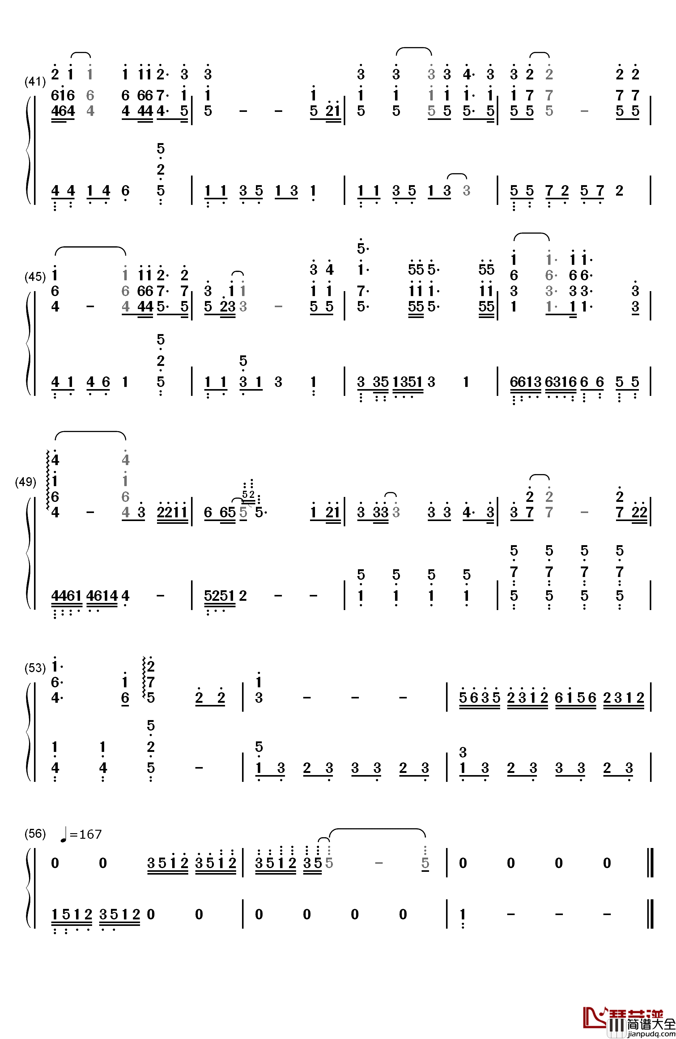 爱是花你是种子钢琴简谱_数字双手_北村春美_宫崎骏