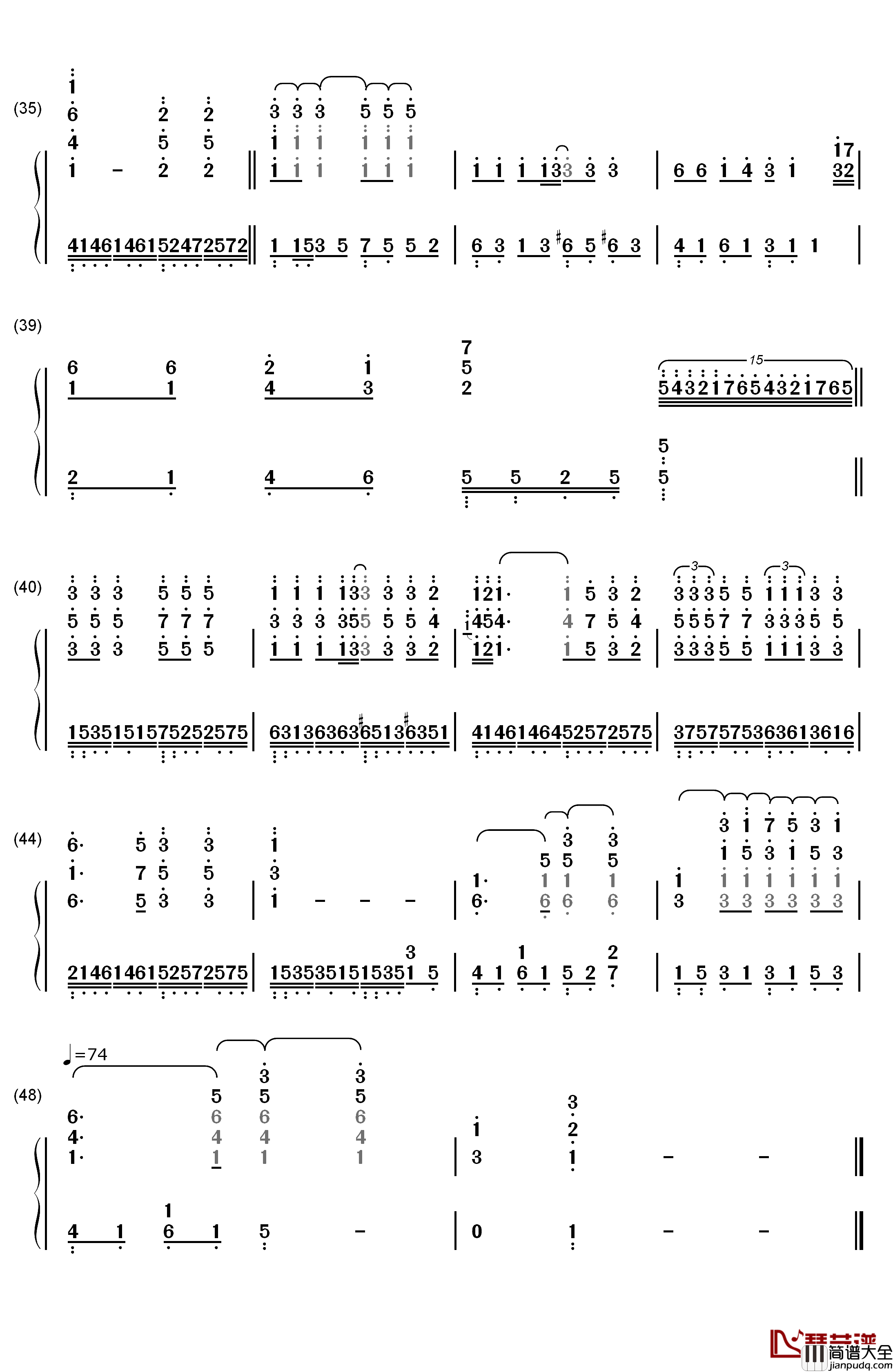 A_Little_Love钢琴简谱_数字双手_冯曦妤