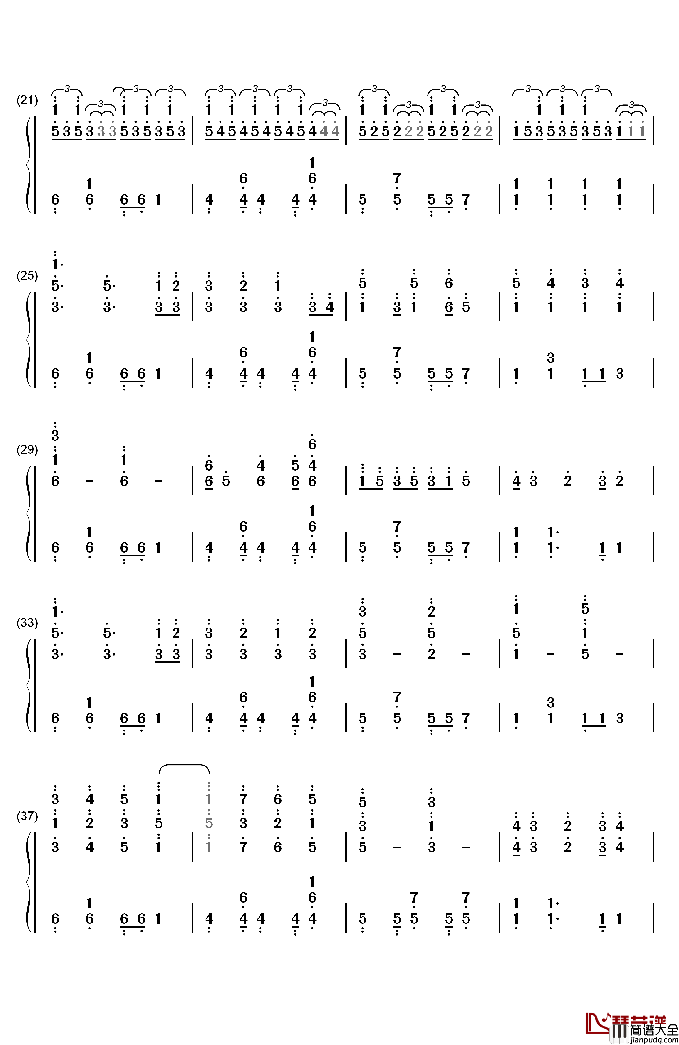 初音未来的消失钢琴简谱_数字双手