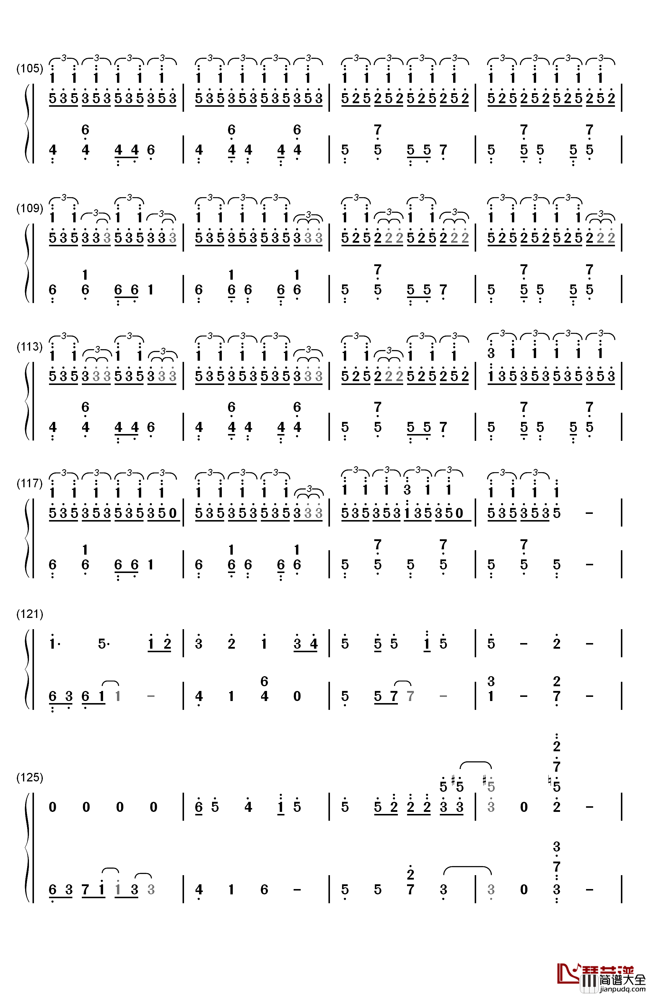 初音未来的消失钢琴简谱_数字双手