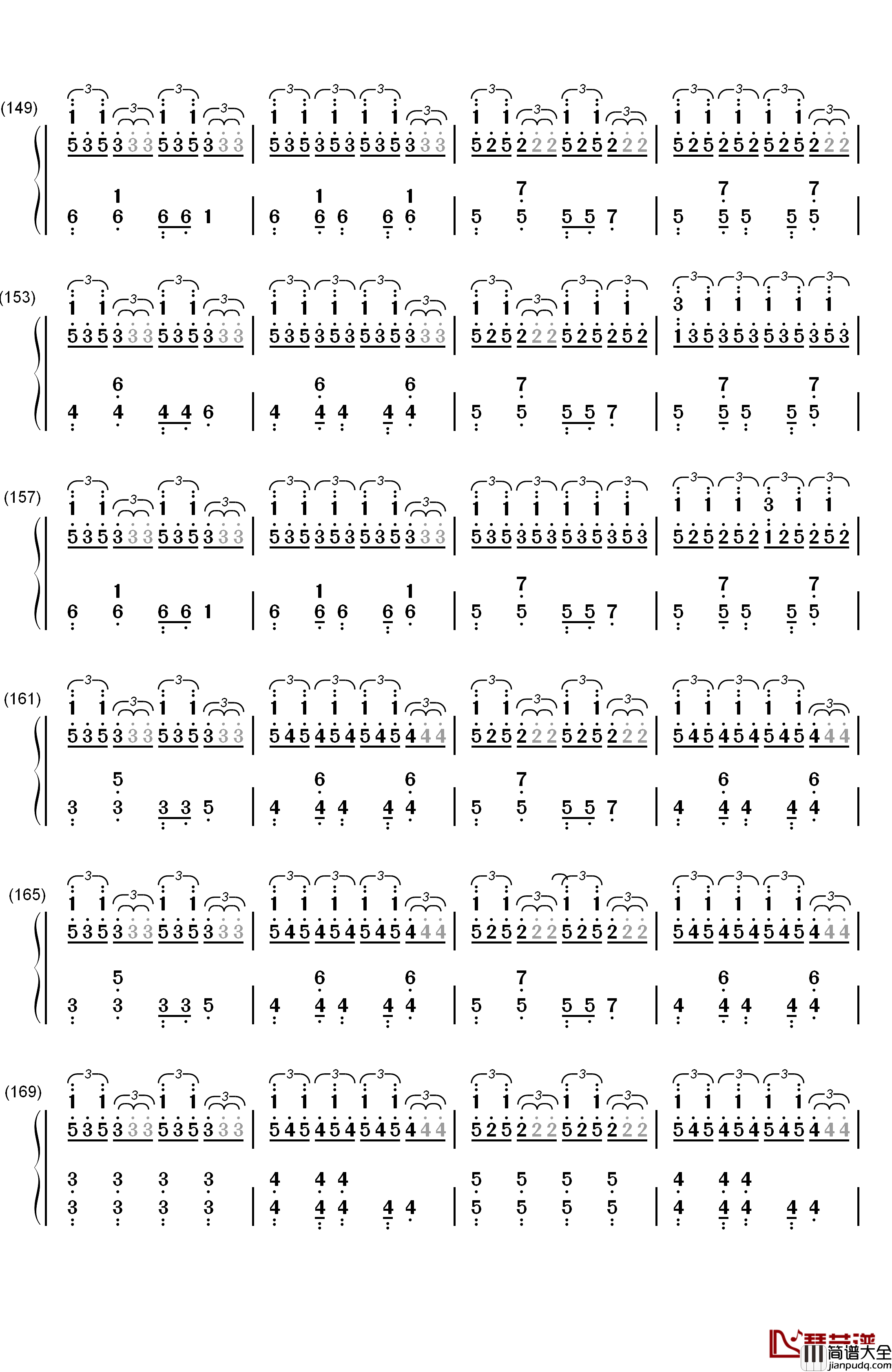 初音未来的消失钢琴简谱_数字双手