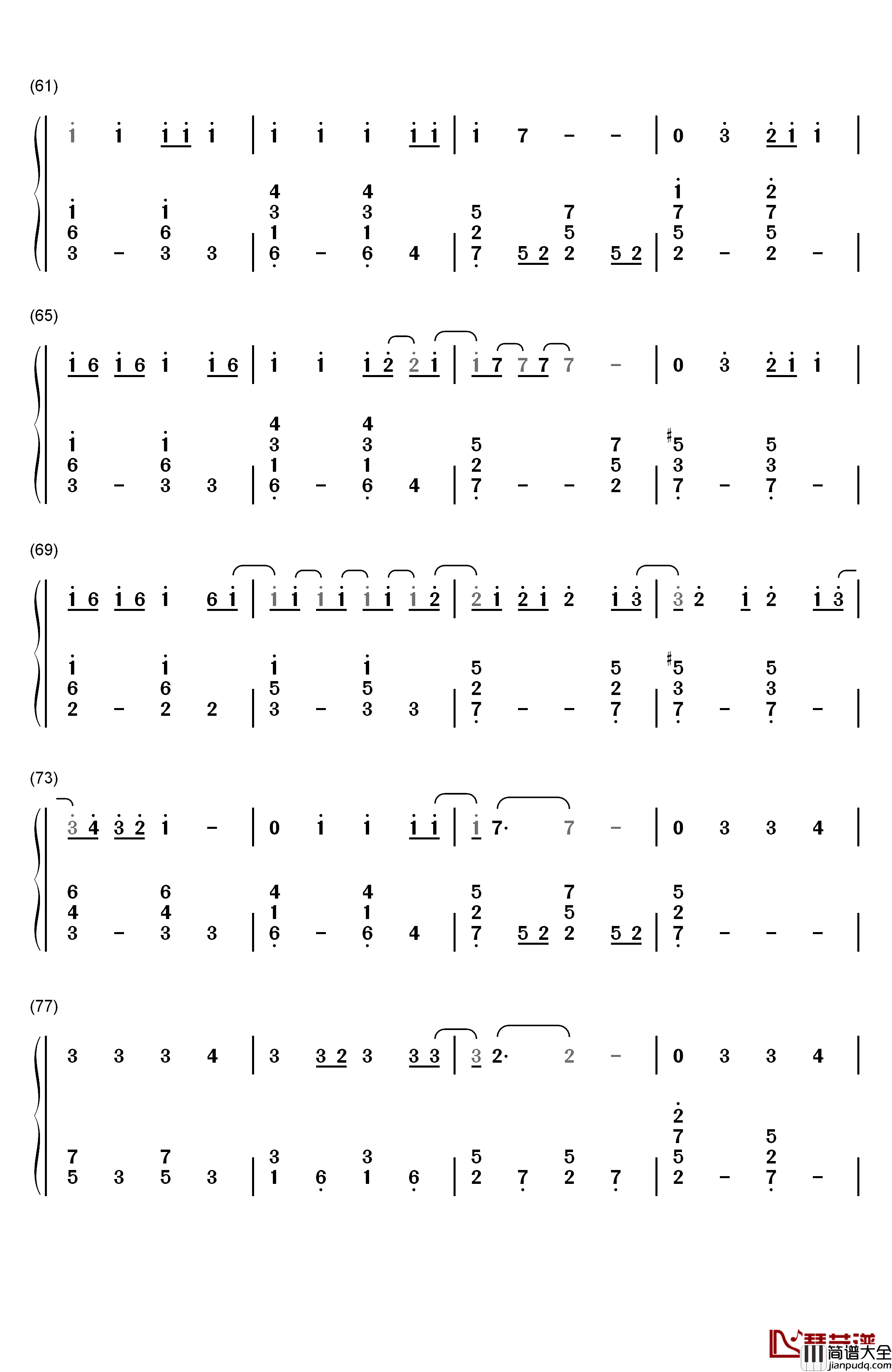 Because_Of_You钢琴简谱_数字双手_凯莉·克莱森__Kelly_Clarkson