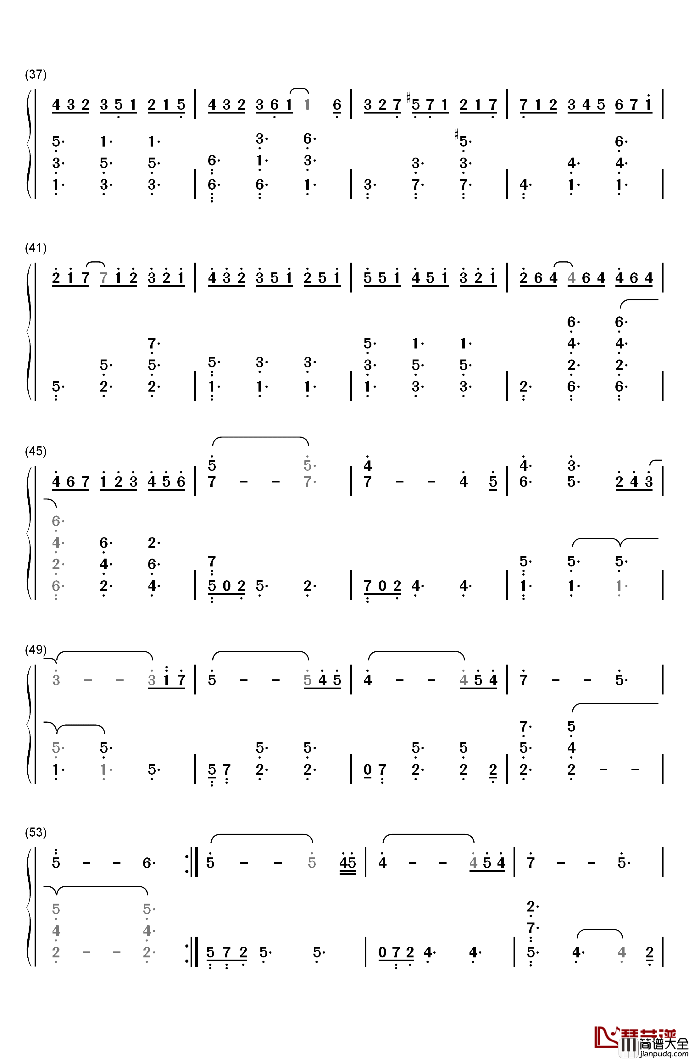 Enchantment钢琴简谱_数字双手_雅尼