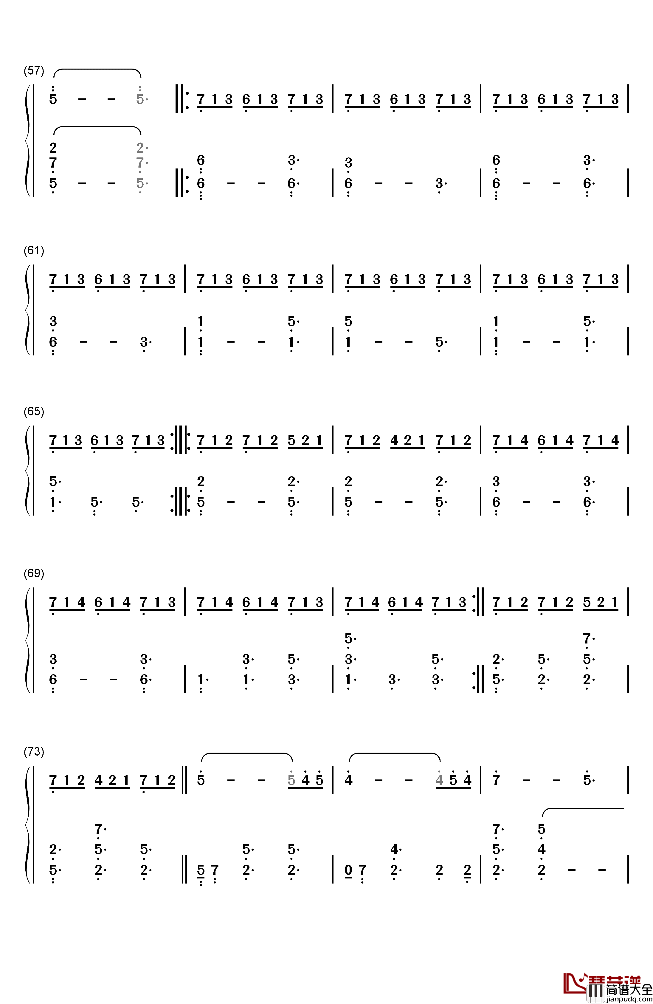 Enchantment钢琴简谱_数字双手_雅尼