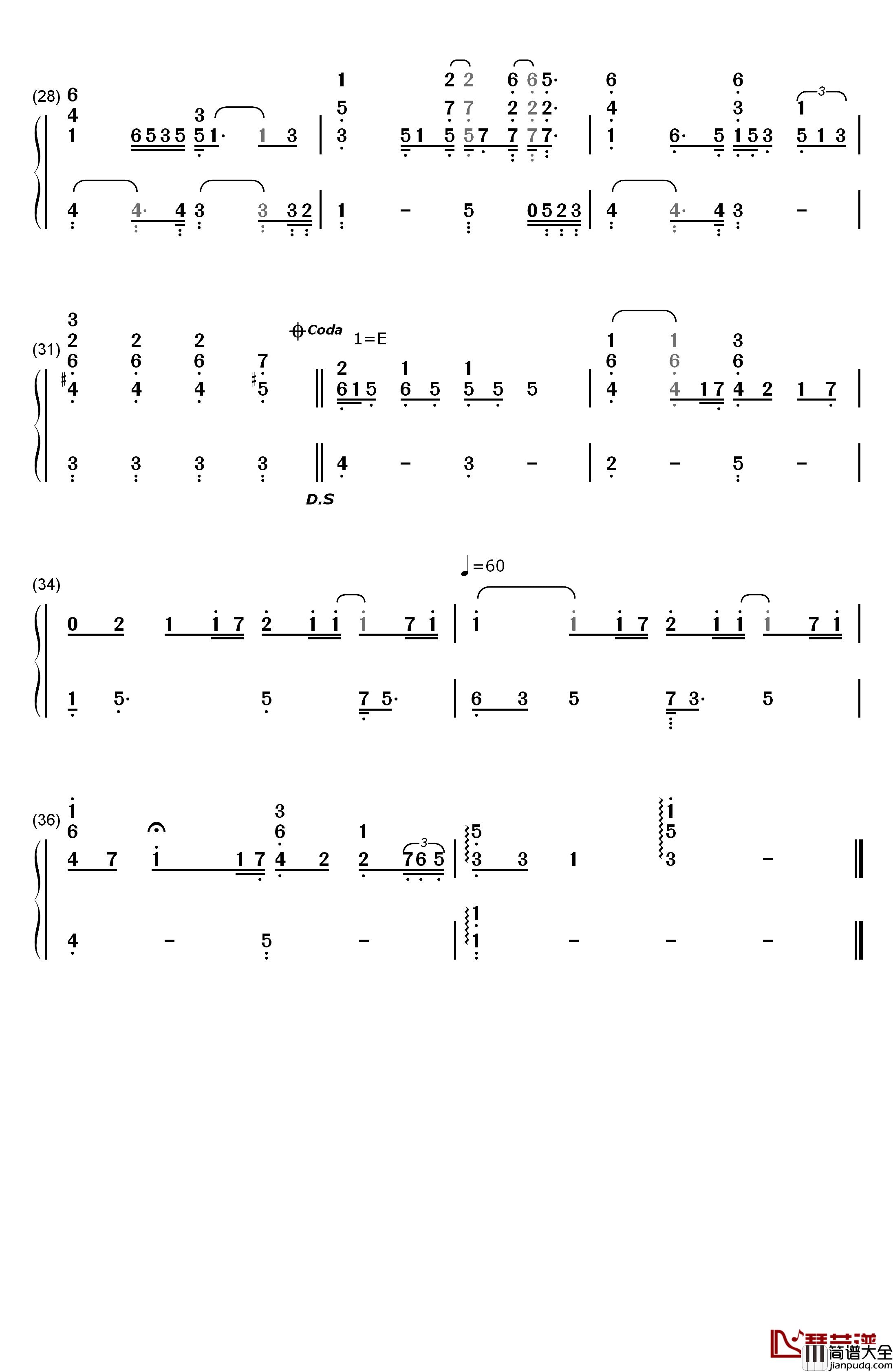 Hero钢琴简谱_数字双手_Mariah_Carey__玛莉亚·凯莉
