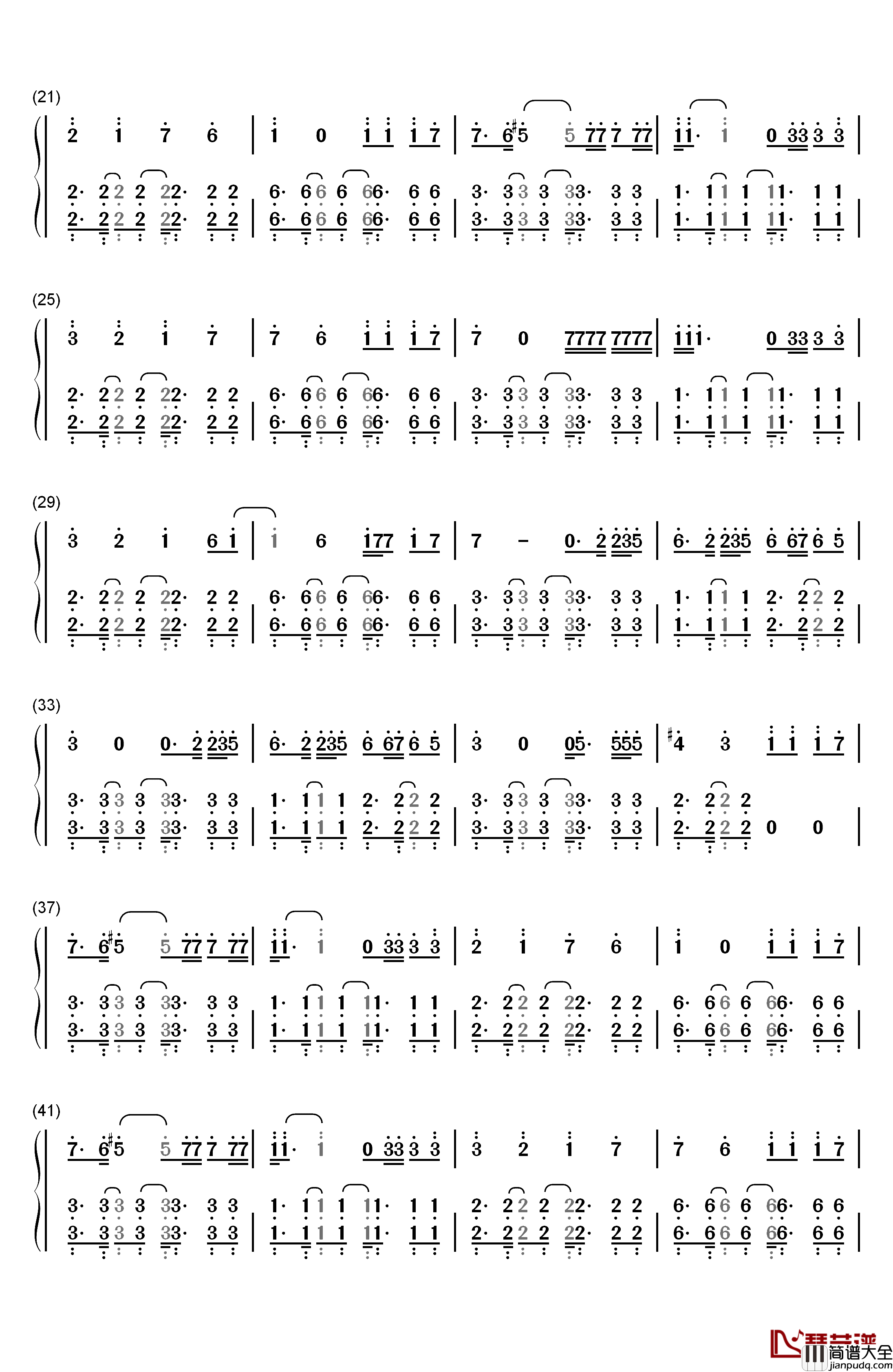 Legends_Never_Die钢琴简谱_数字双手_Against_the_Current