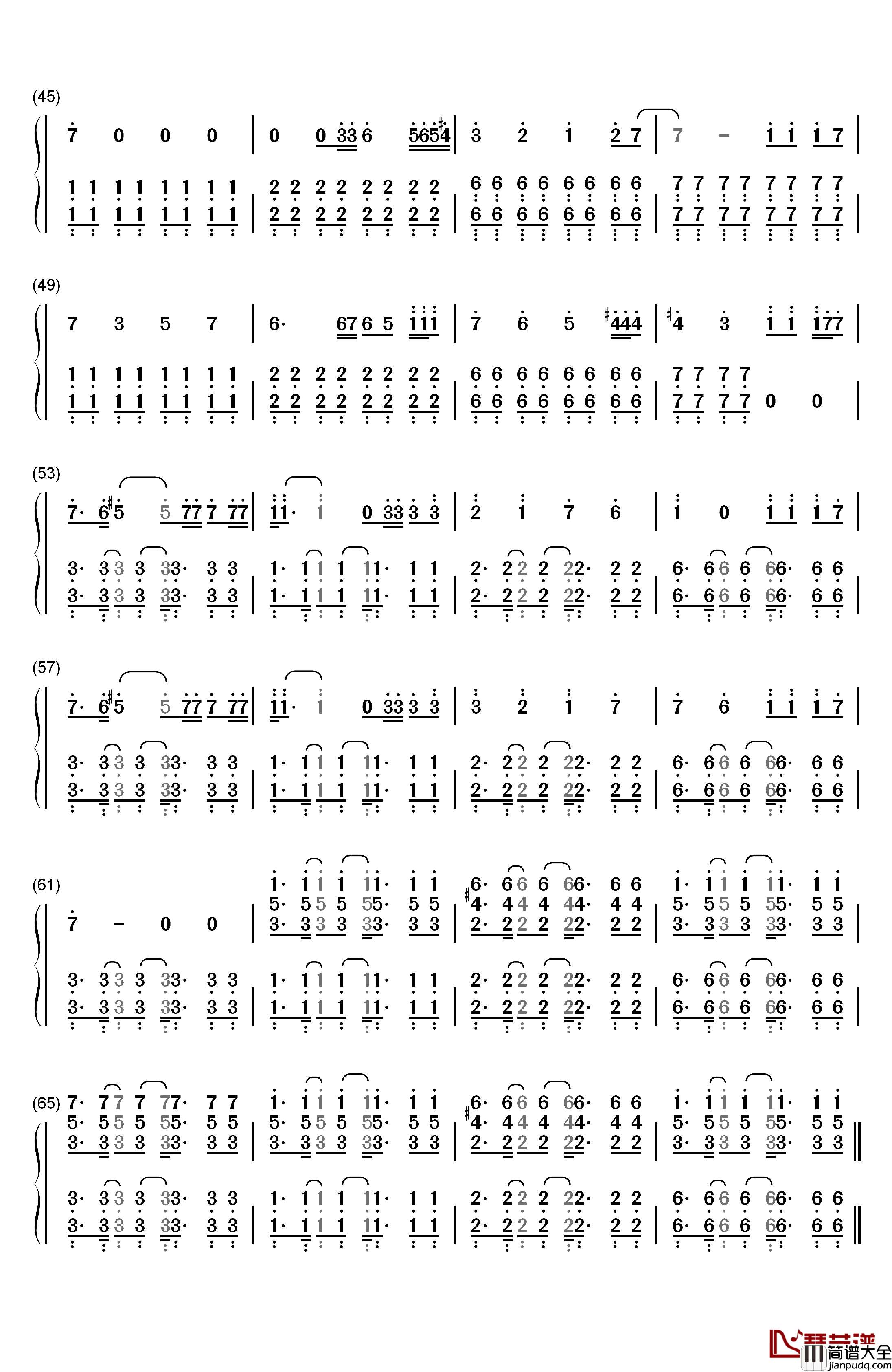 Legends_Never_Die钢琴简谱_数字双手_Against_the_Current