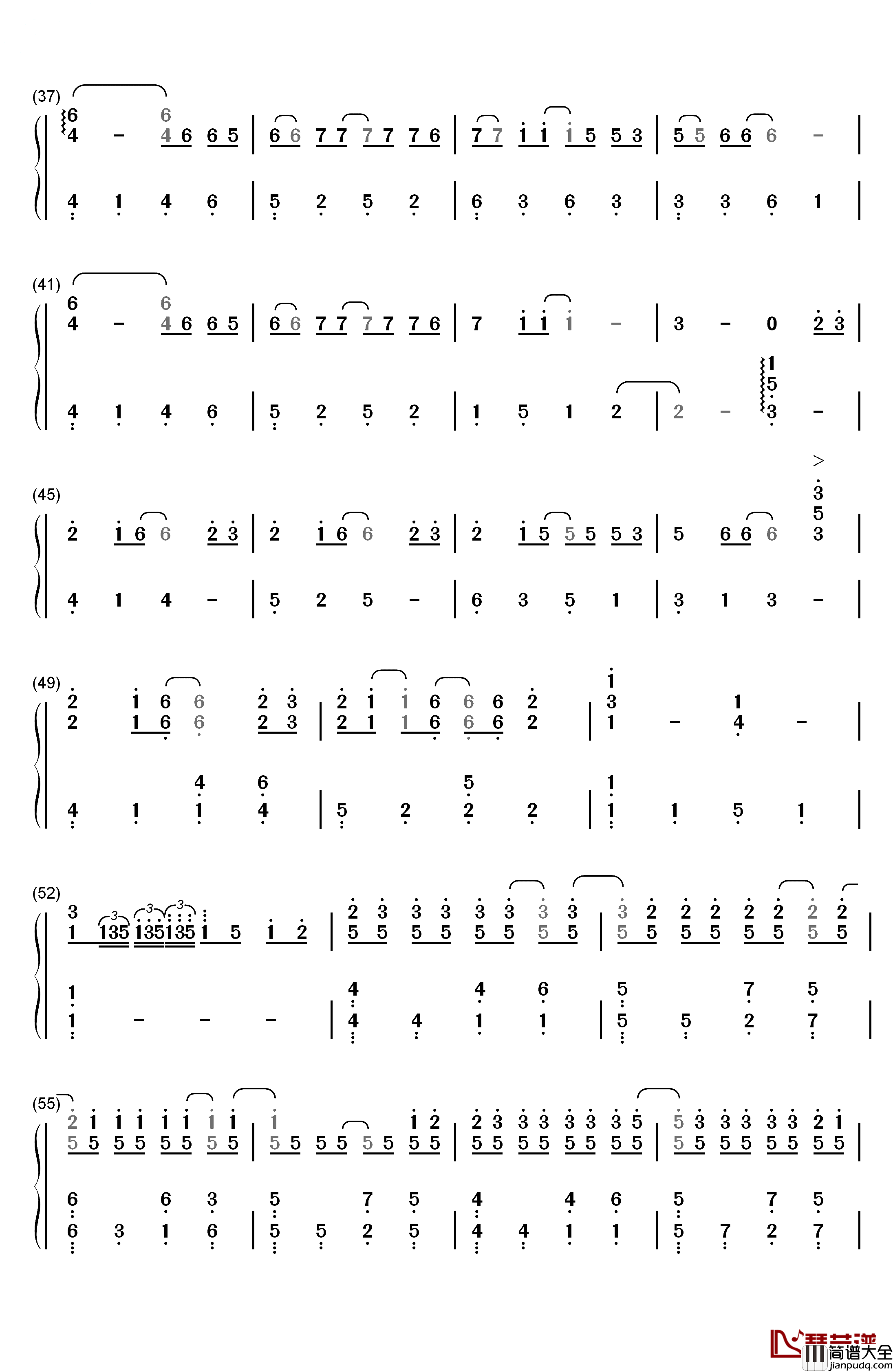 Secret_Base_~君がくれたもの~钢琴简谱_数字双手_ZONE