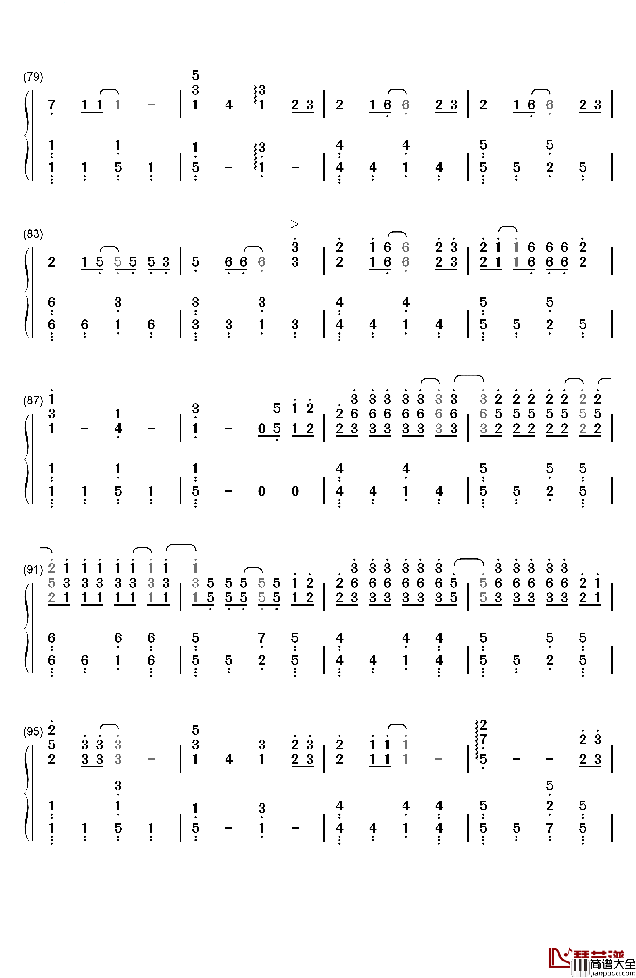 Secret_Base_~君がくれたもの~钢琴简谱_数字双手_ZONE
