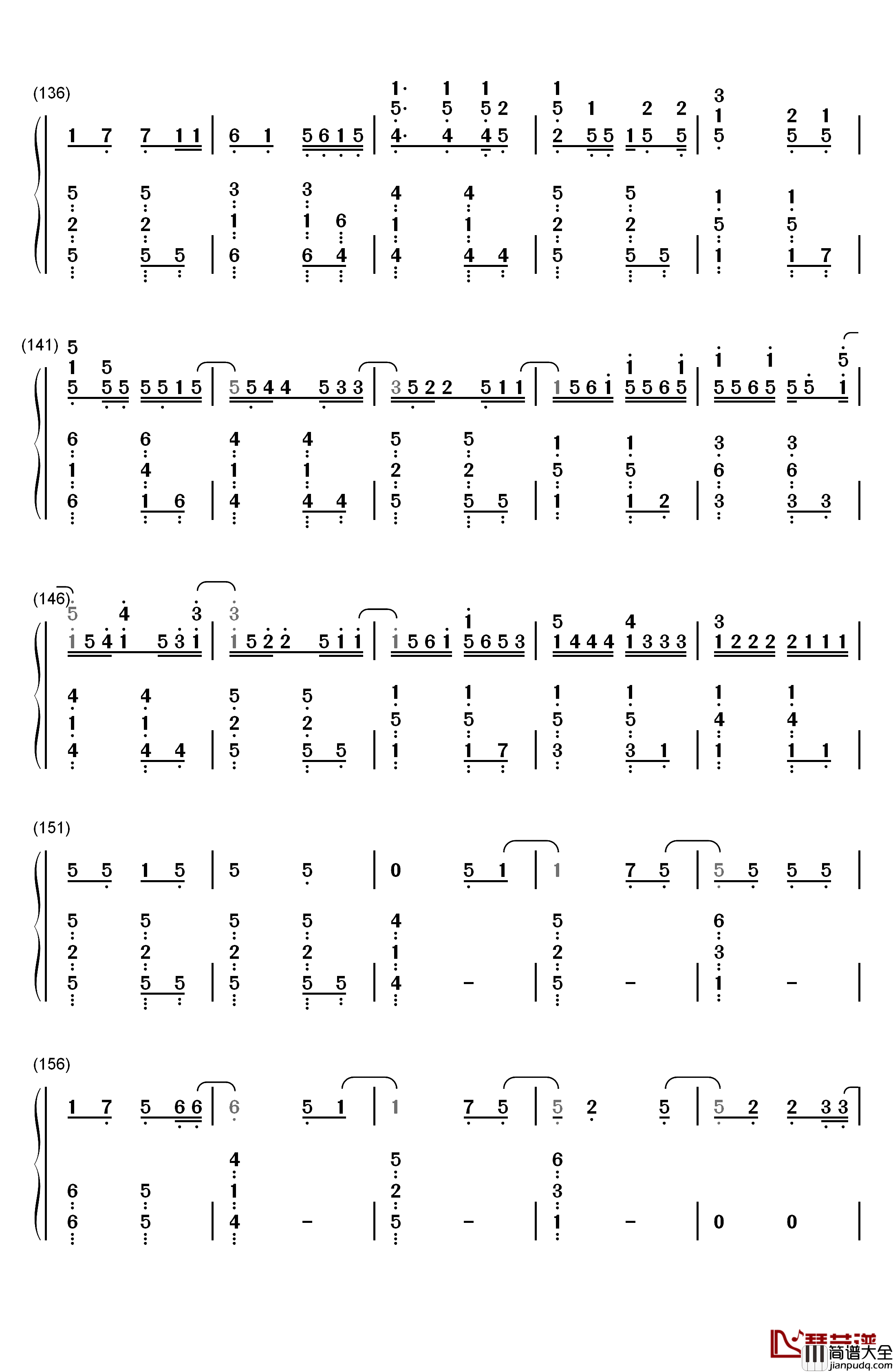 楔钢琴简谱_数字双手_奥华子