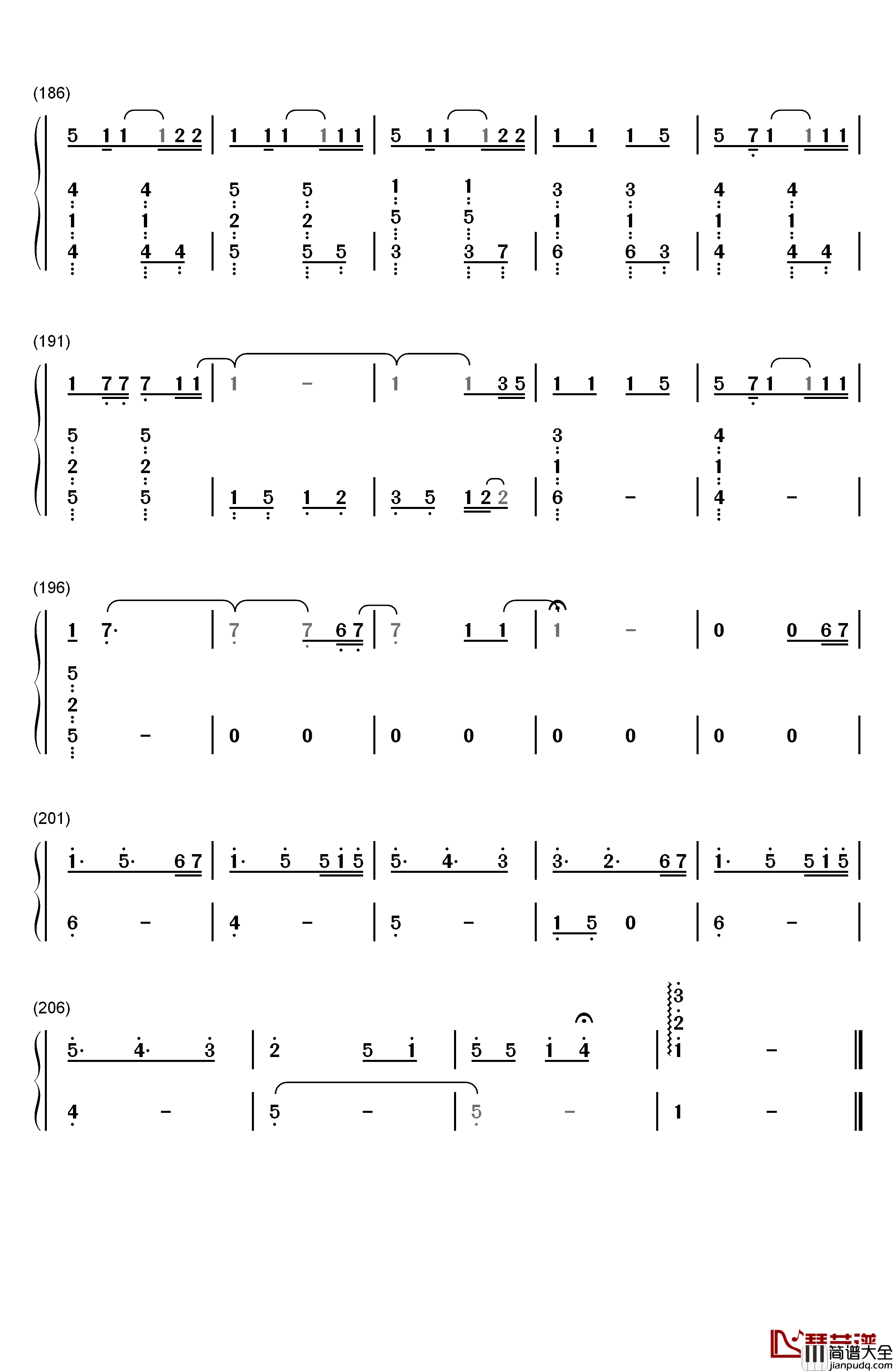 楔钢琴简谱_数字双手_奥华子