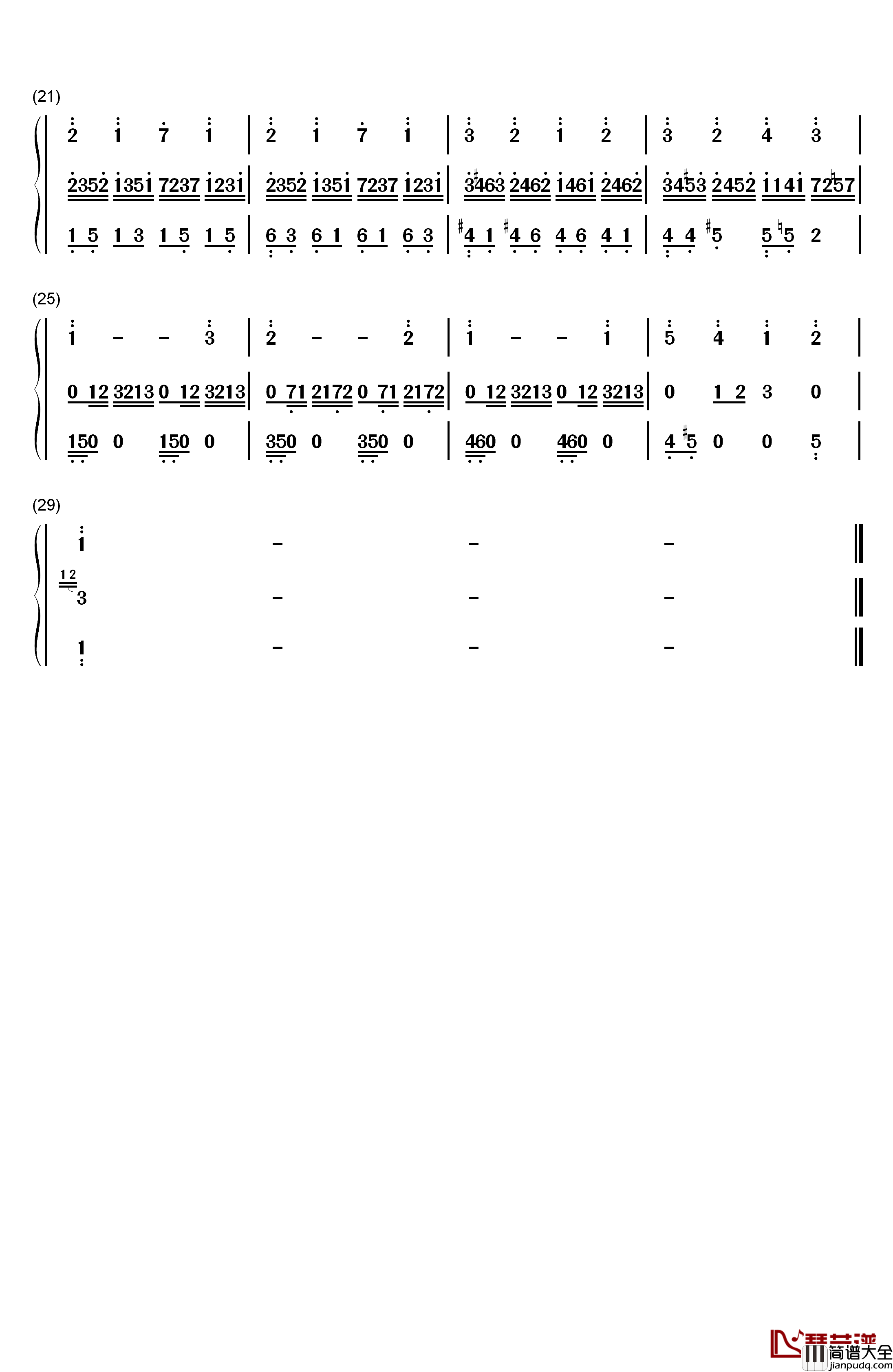 不能说的秘密路小雨钢琴简谱_数字双手_周杰伦