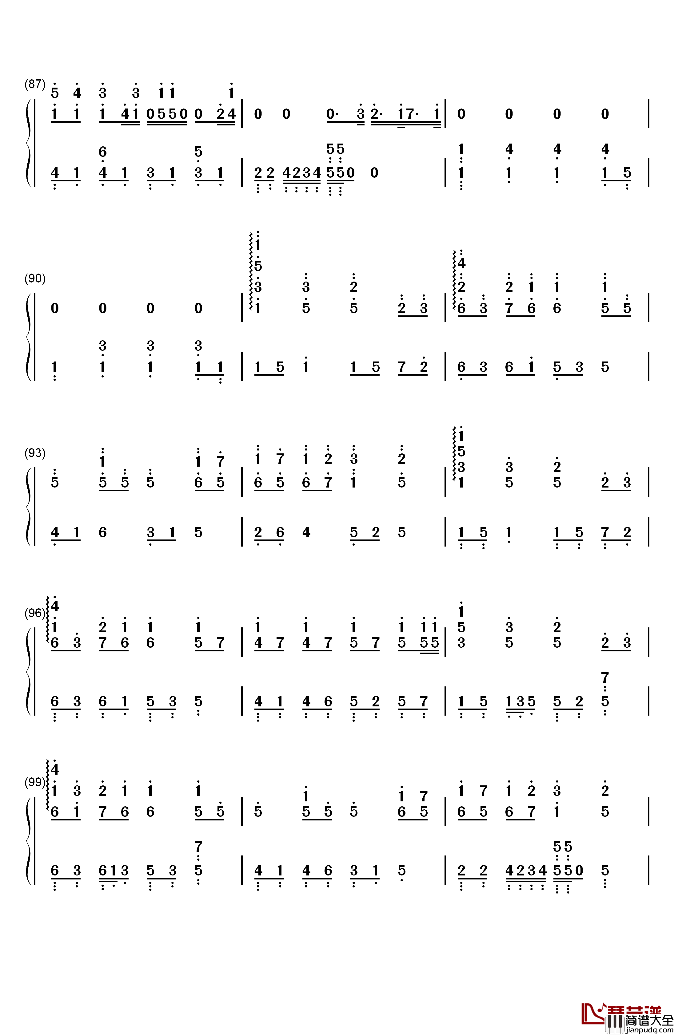 爱してるばんざーい！钢琴简谱_数字双手_μ's