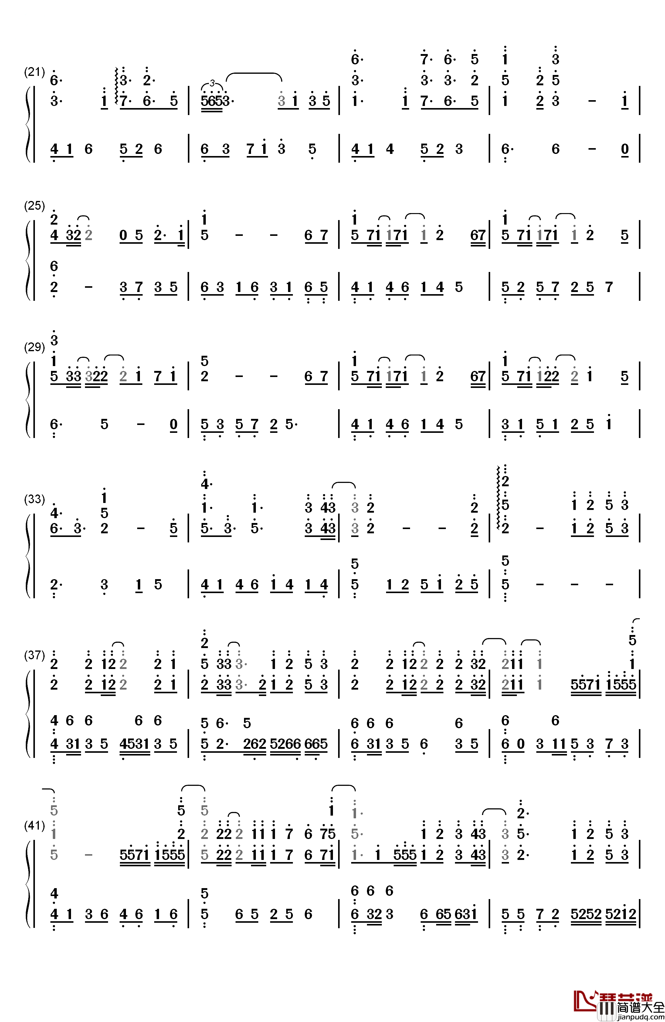 月夜に舞う恋の花钢琴简谱_数字双手_ういにゃす