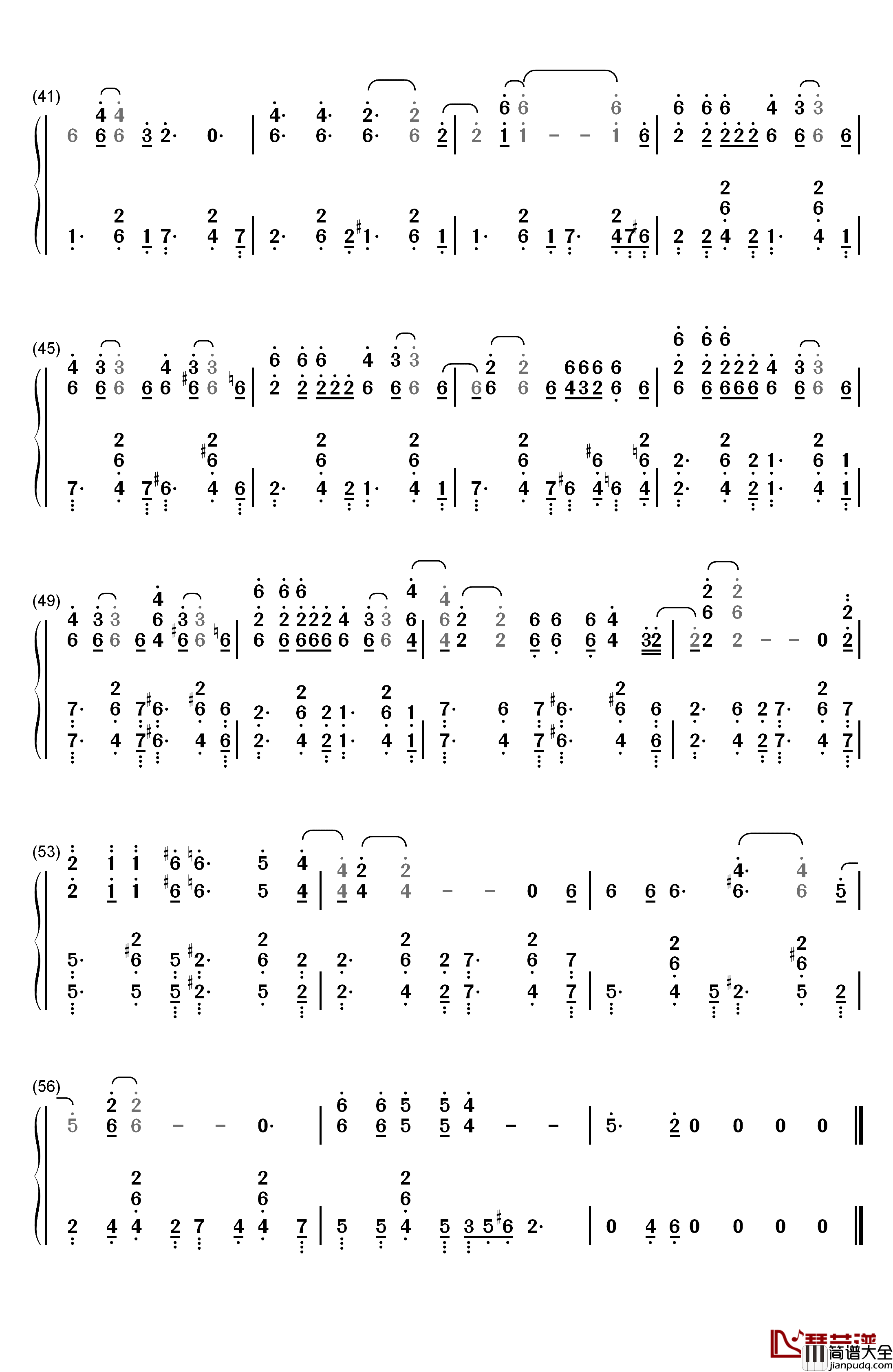 钻石钢琴简谱_数字双手_徐熙媛