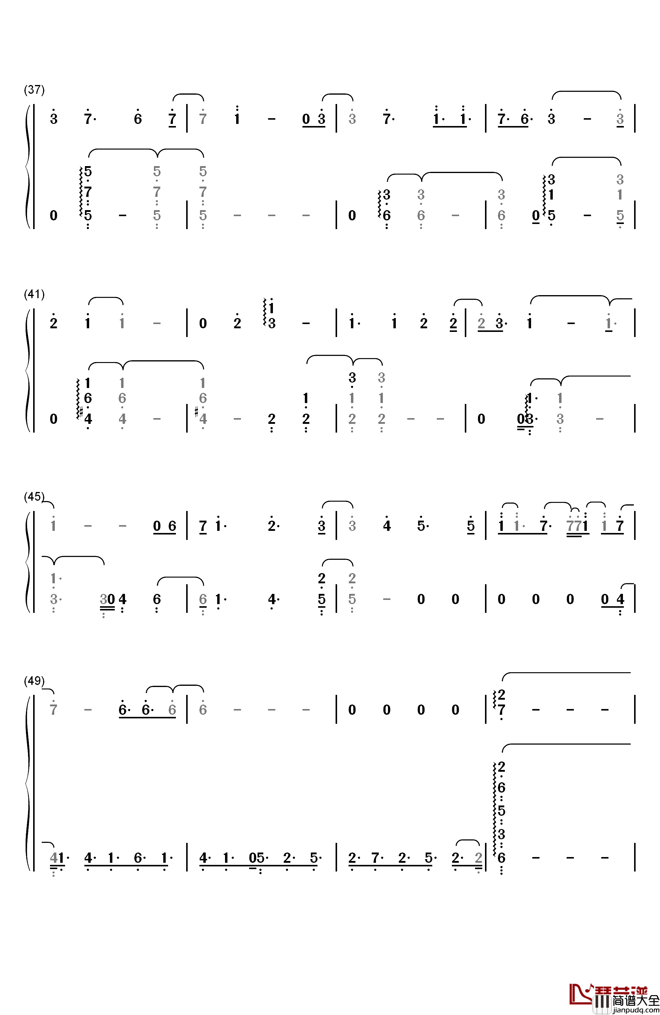 飞竜の骑士钢琴简谱_数字双手_TRUE