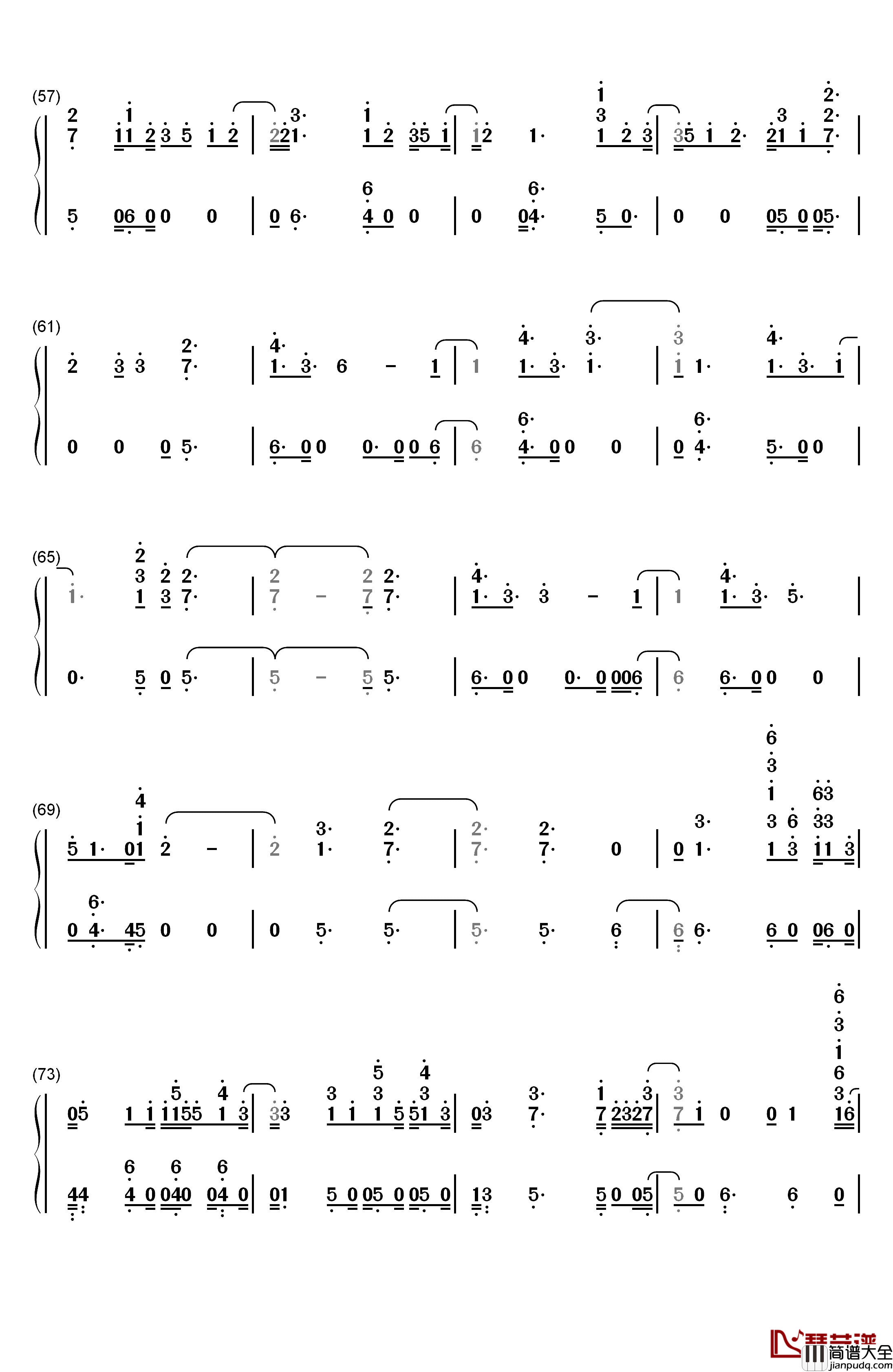 Dusk_Till_Dawn钢琴简谱_数字双手_ZAYN_Sia