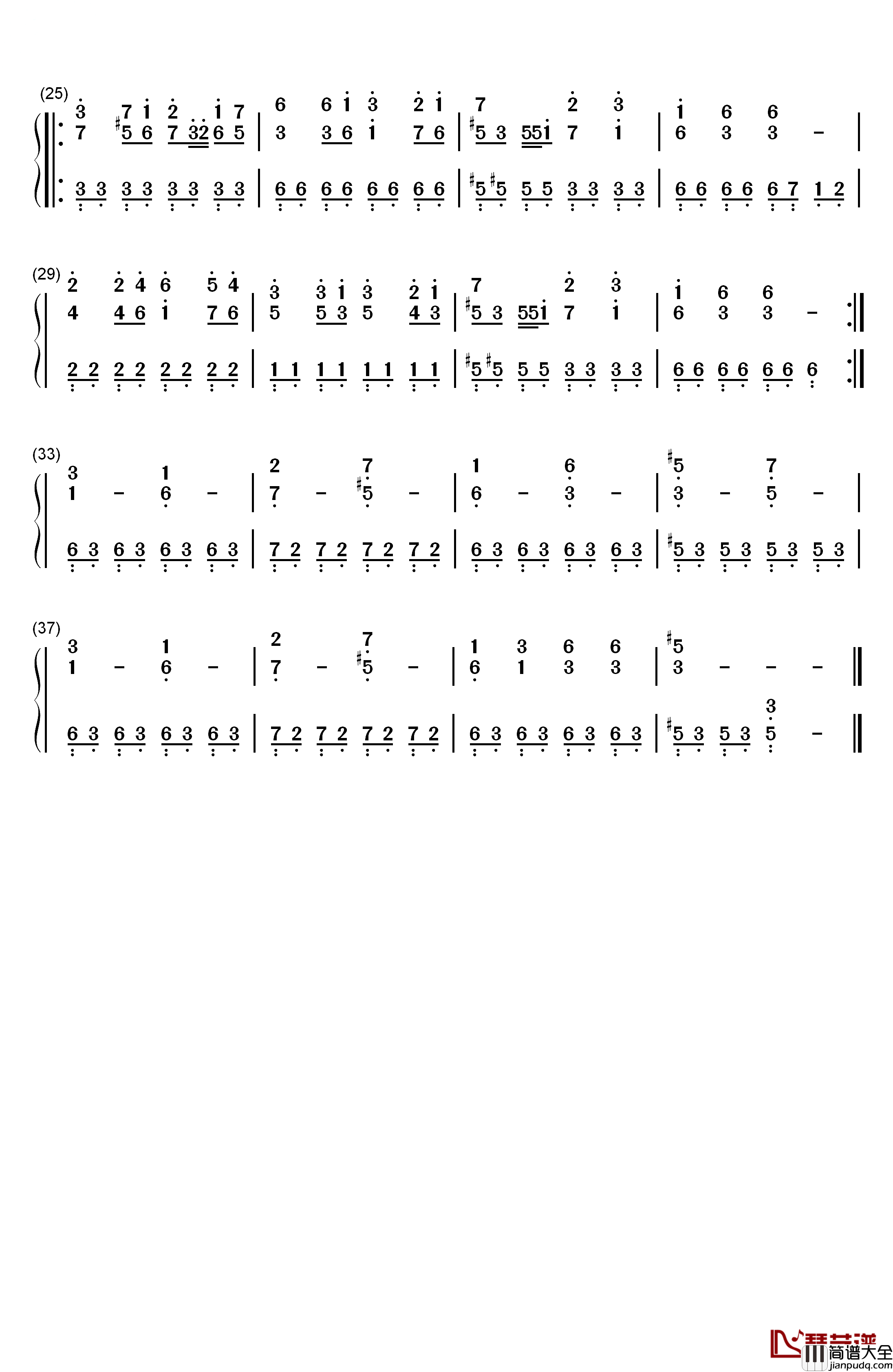 Korobeiniki钢琴简谱_数字双手_Nikolay_Nekrasov