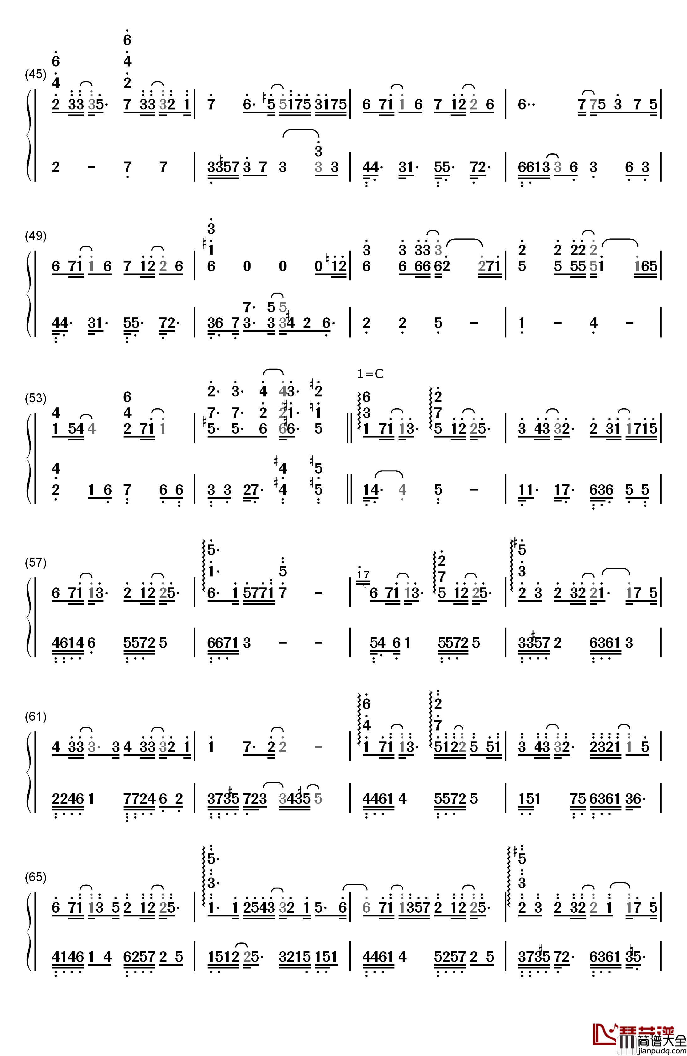 泪的声音钢琴简谱_数字双手_V.K克