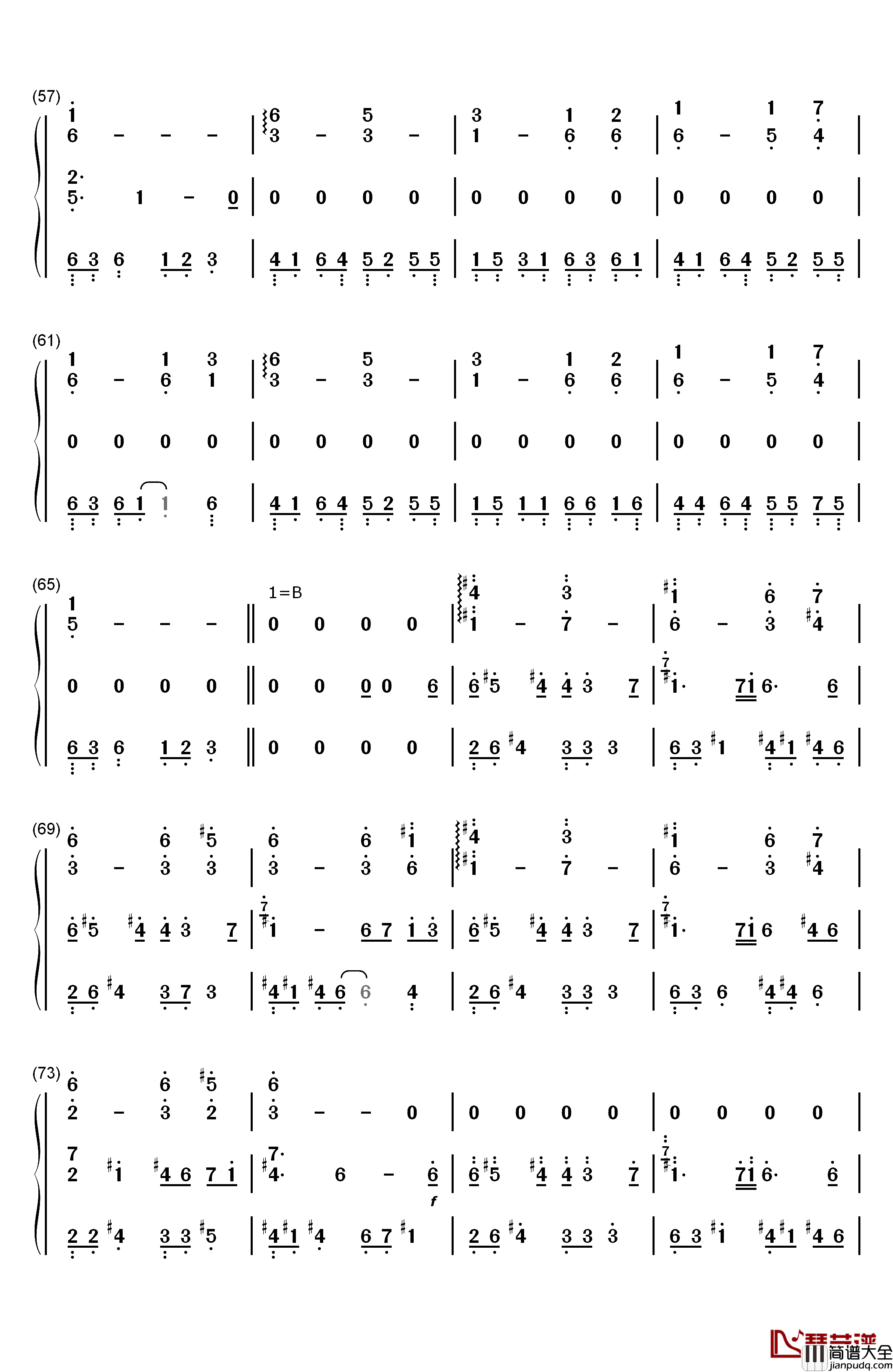 My_Soul钢琴简谱_数字双手_July