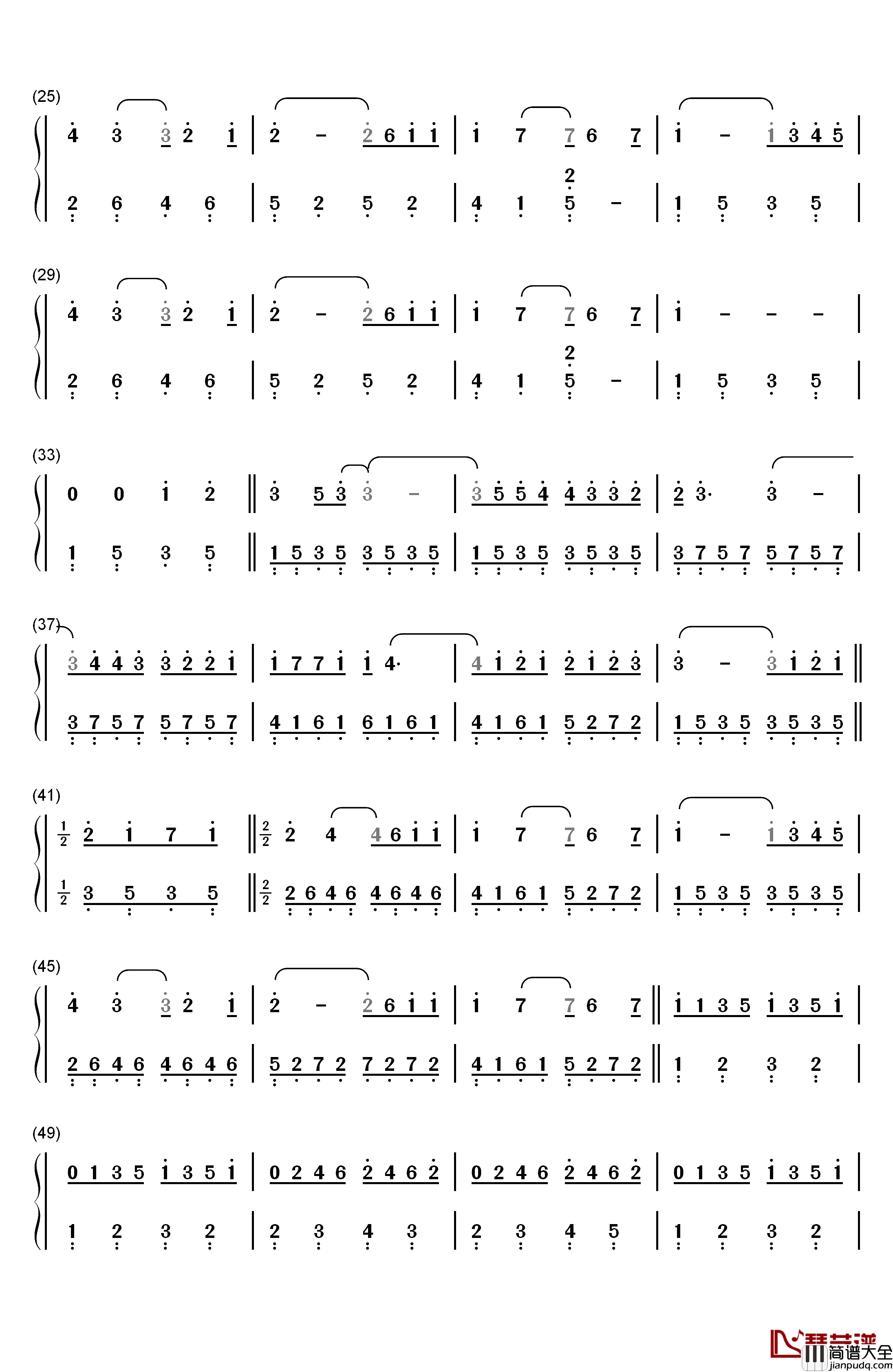 痛苦的心钢琴简谱_数字双手_克莱德曼