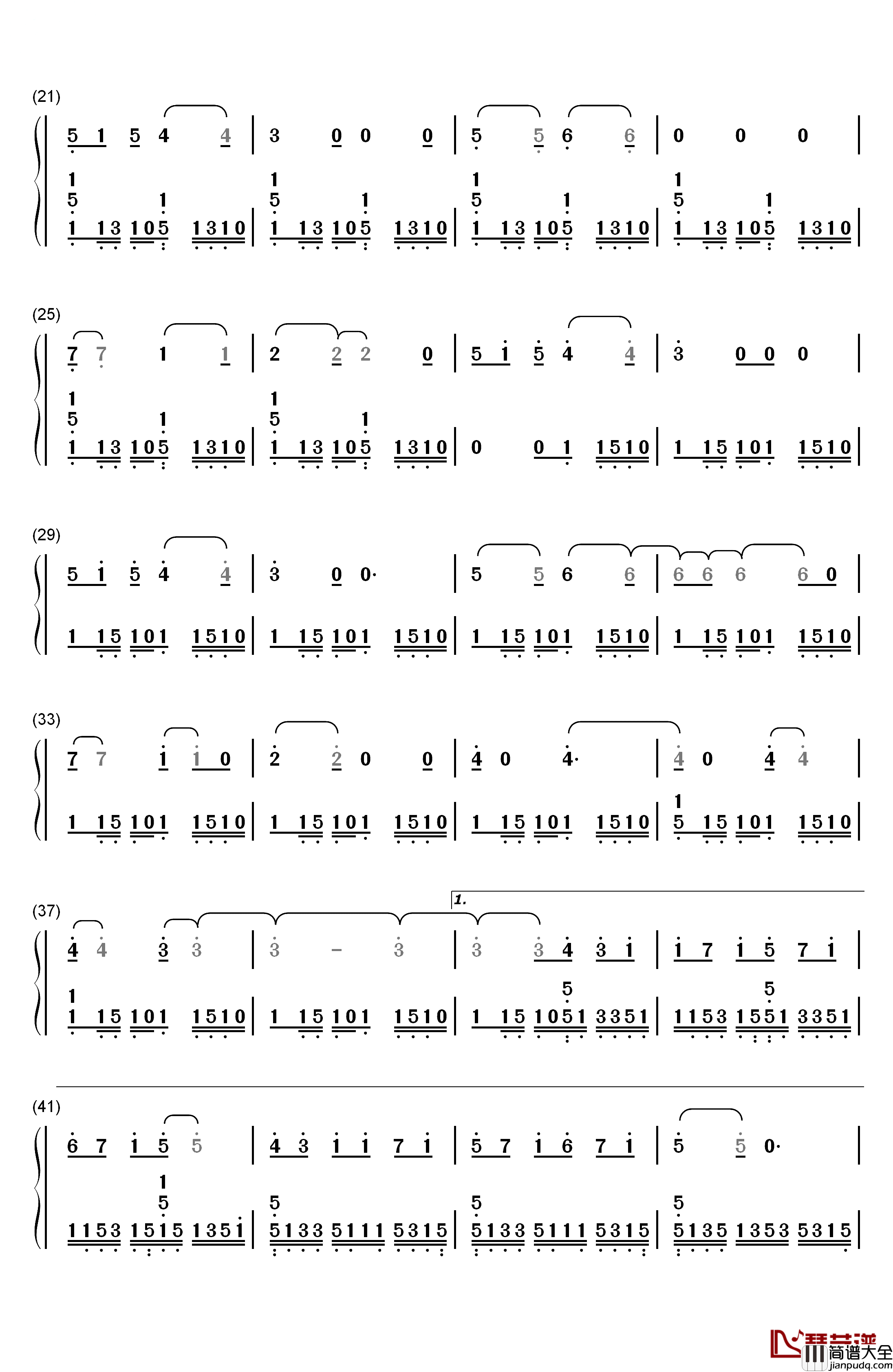 魔法使いの夜~メインテーマ钢琴简谱_数字双手_深泽秀行