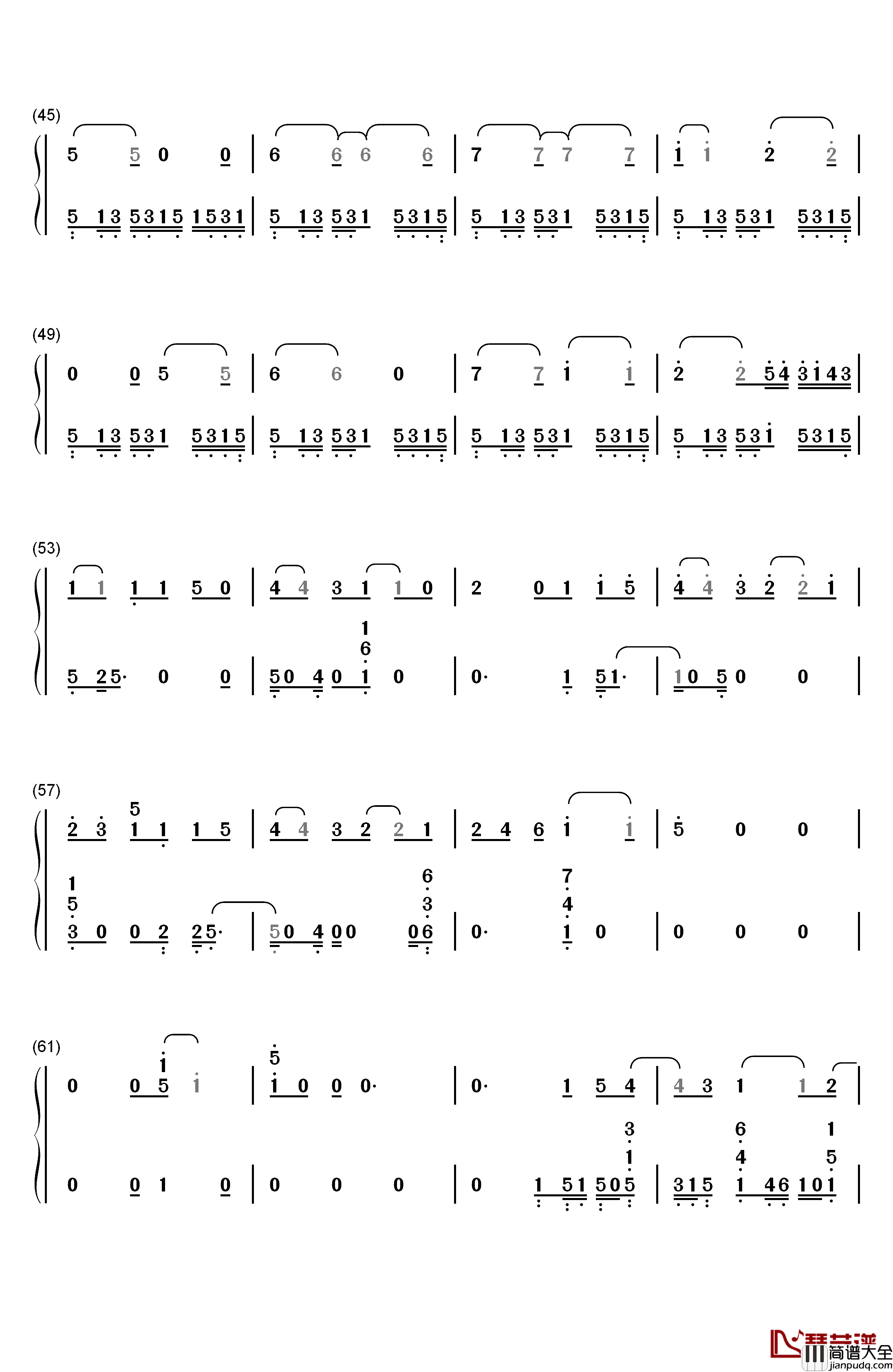 魔法使いの夜~メインテーマ钢琴简谱_数字双手_深泽秀行
