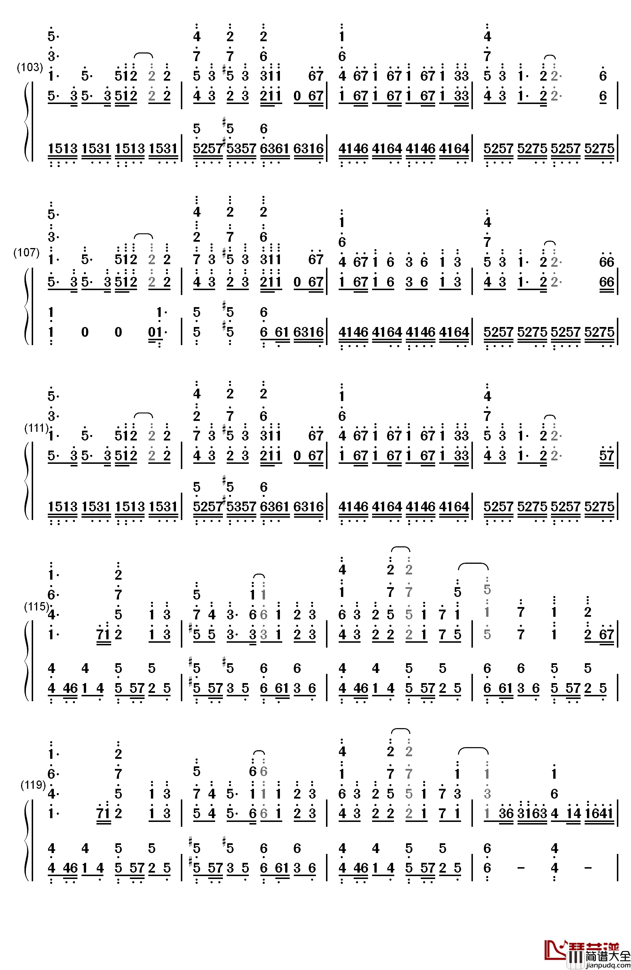 きみも悪い人でよかった钢琴简谱_数字双手_初音未来