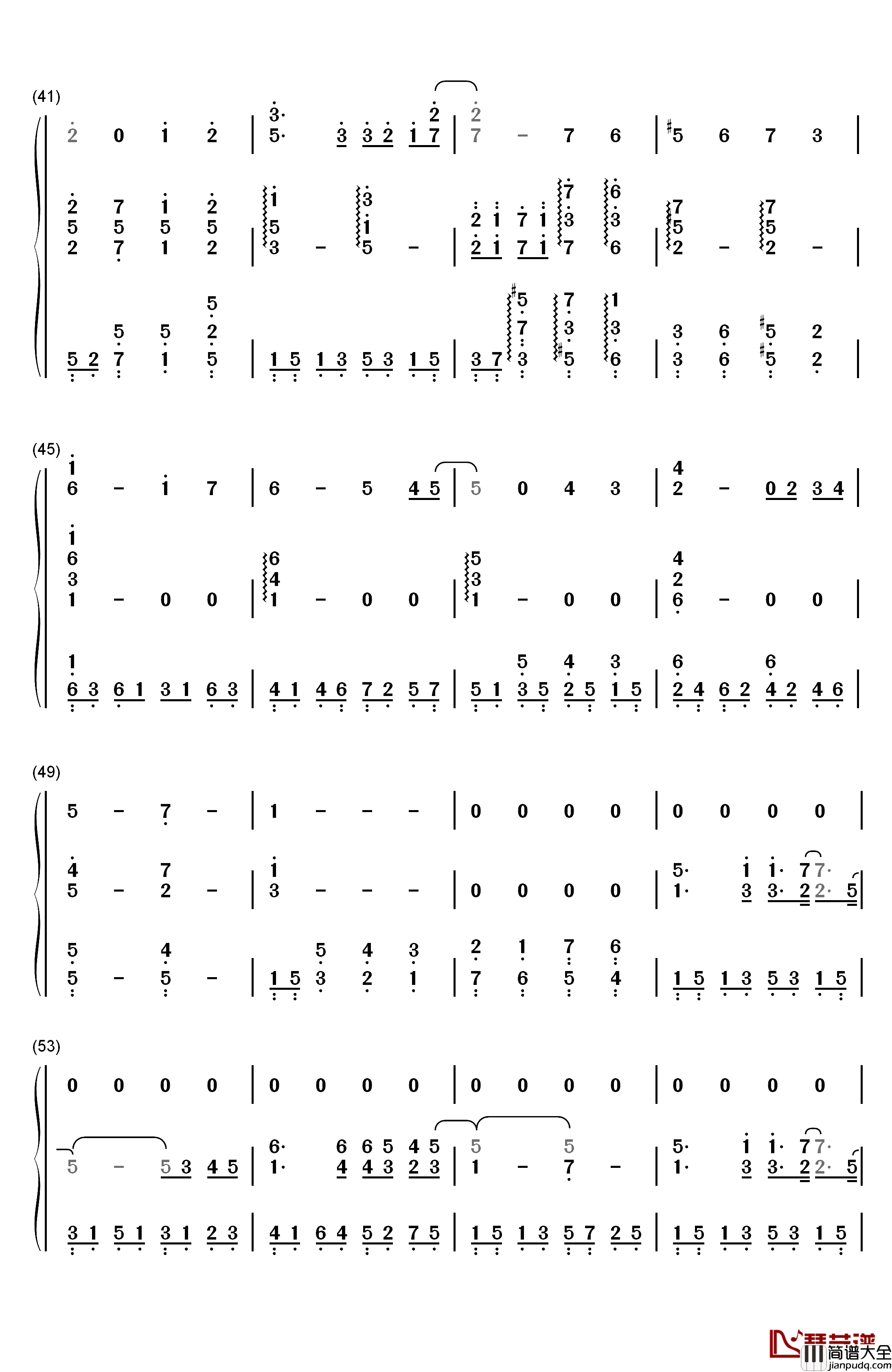 宫崎骏的天空与河流钢琴简谱_数字双手_未知