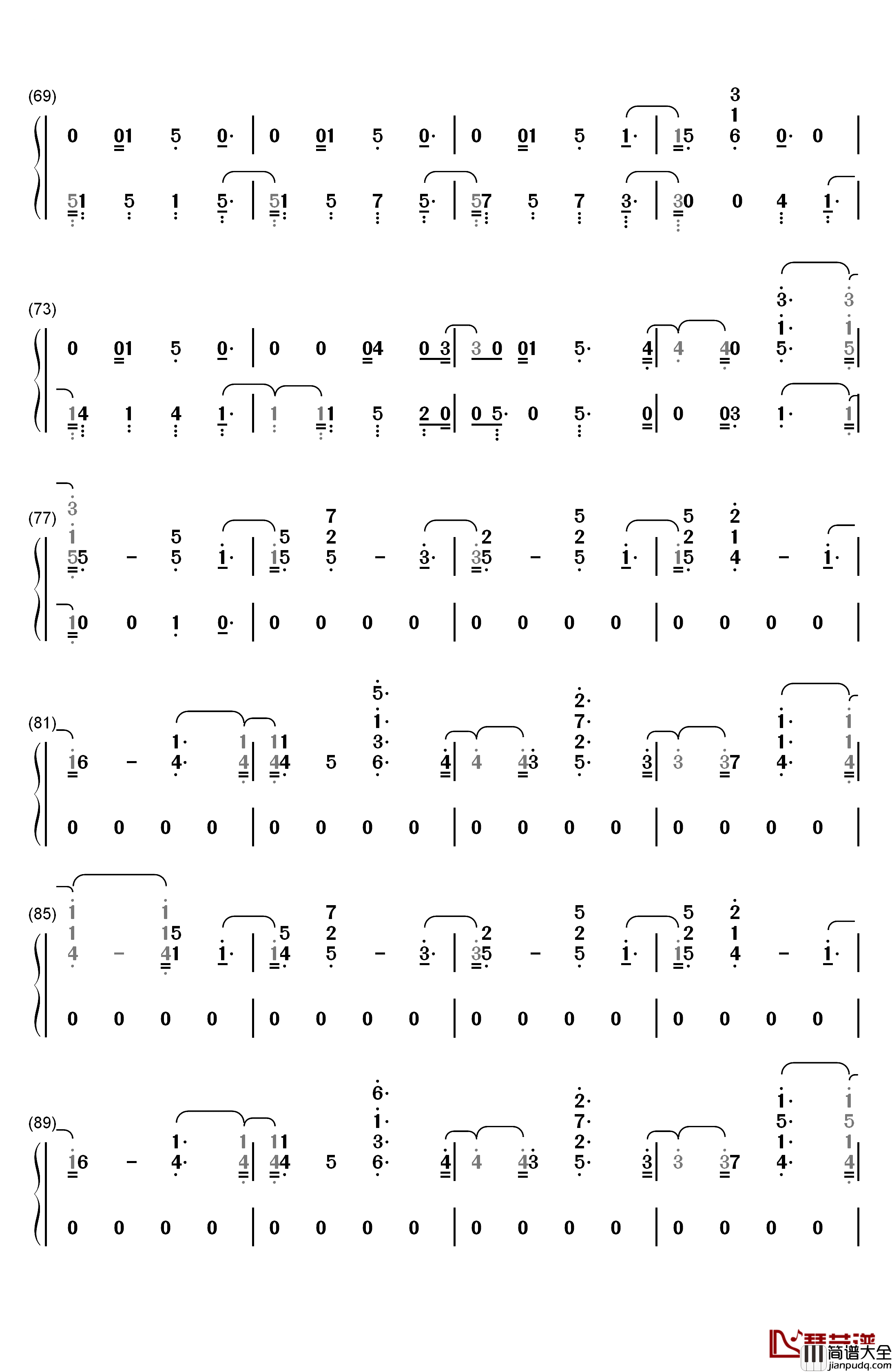 Beautiful_Trauma钢琴简谱_数字双手_Pink