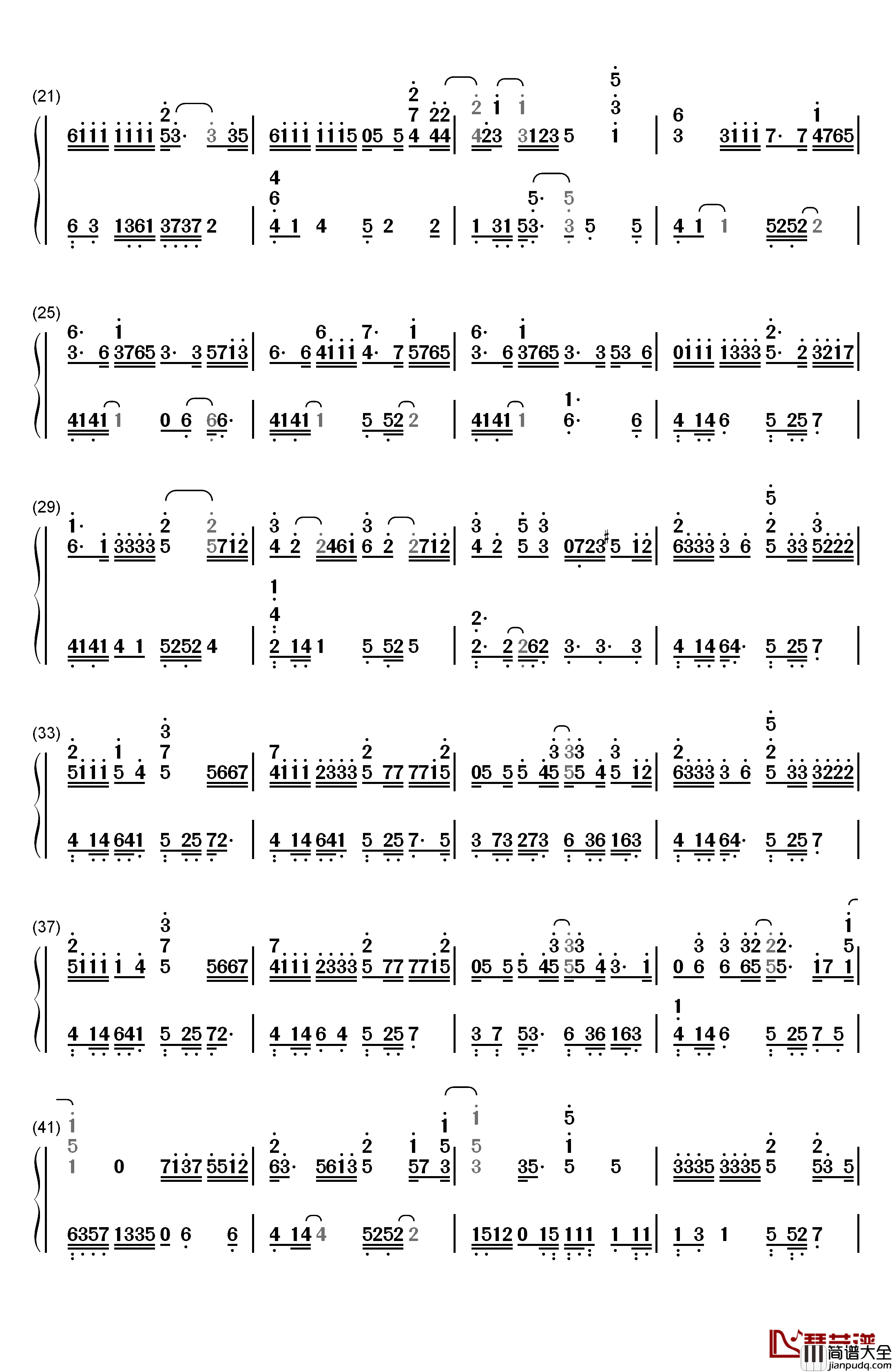 樱花樱花想见你钢琴简谱_数字双手_高野健一