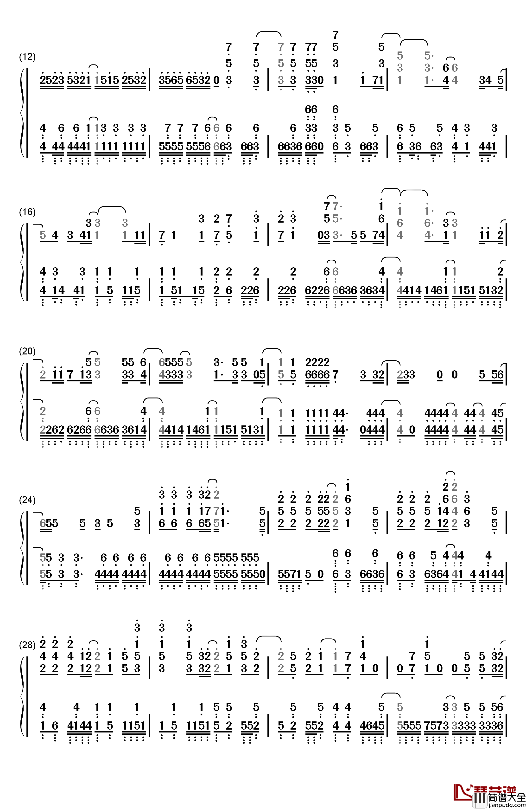 空に歌えば钢琴简谱_数字双手_amazarashi