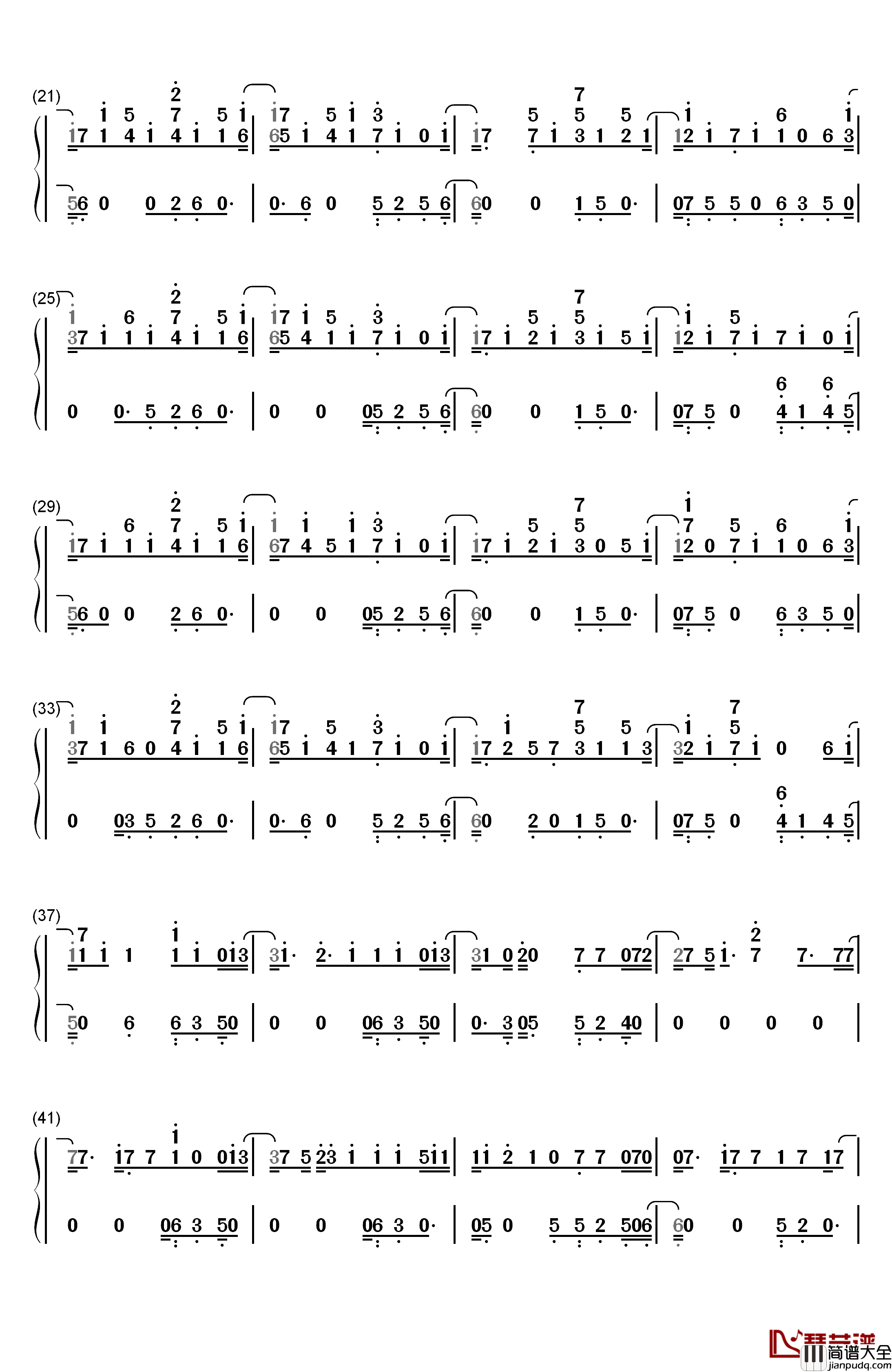 Anywhere钢琴简谱_数字双手_Rita_Ora