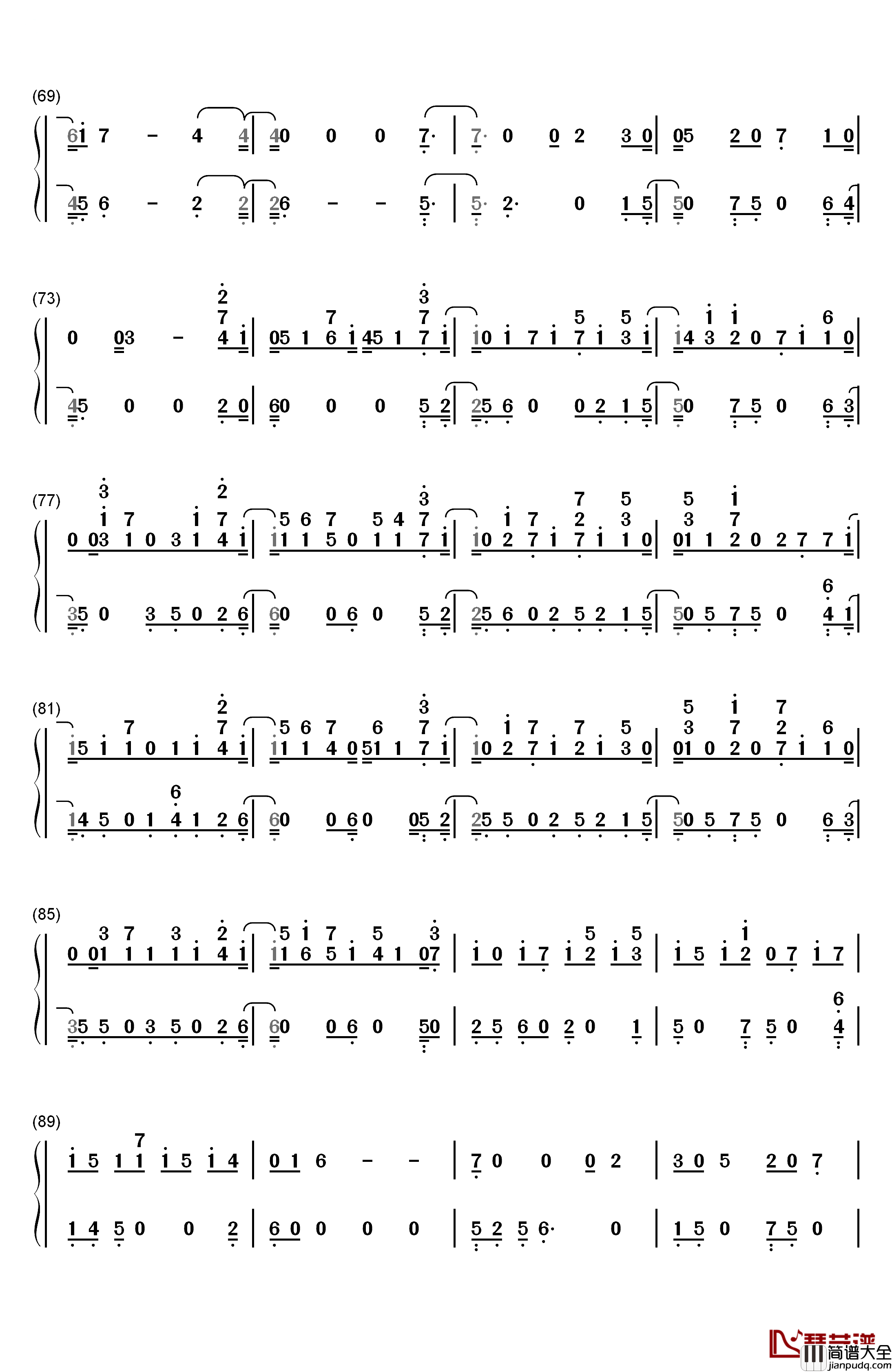 Anywhere钢琴简谱_数字双手_Rita_Ora