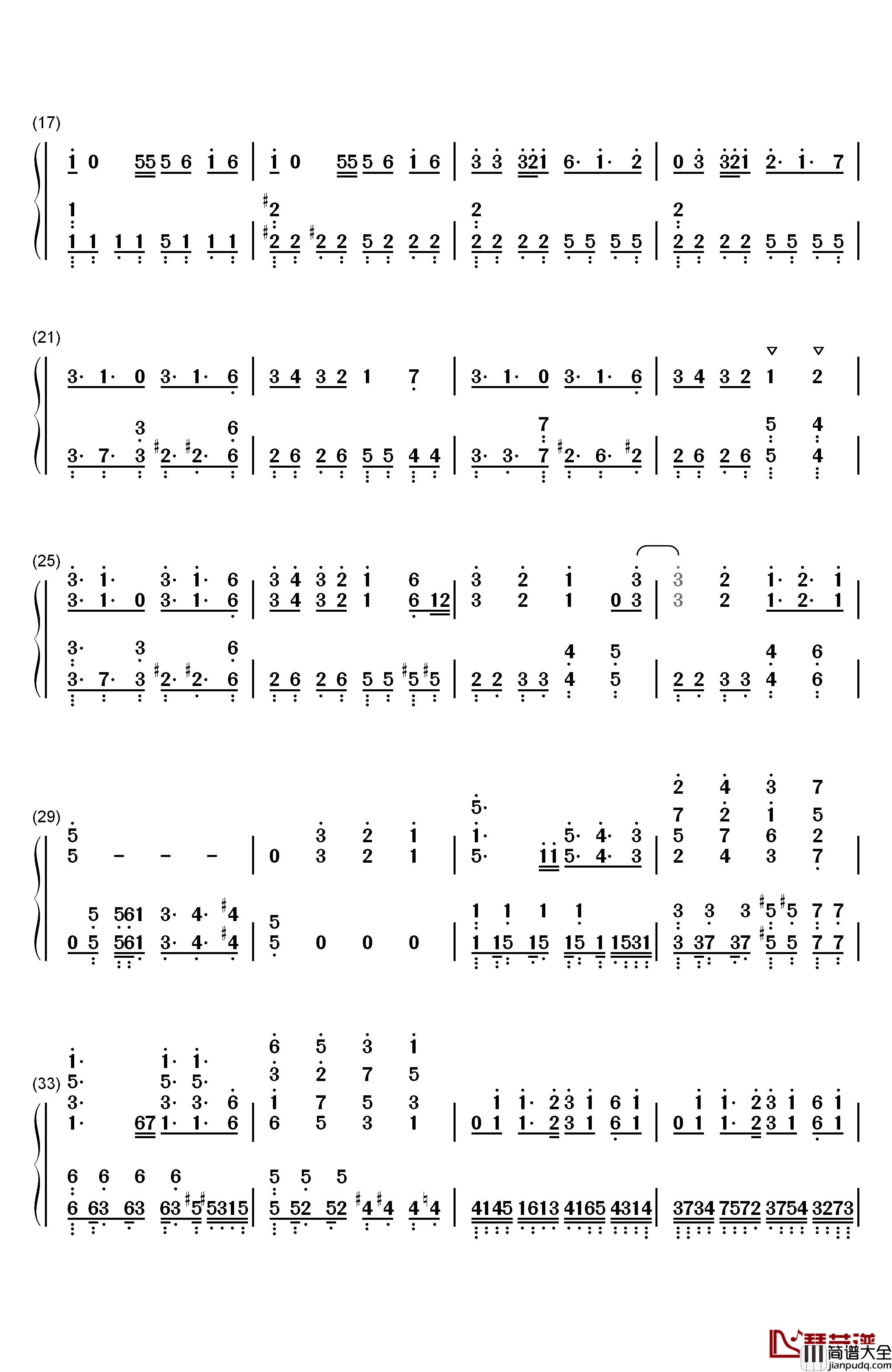 ぼなぺてぃーと♡S钢琴简谱_数字双手_Blend·A