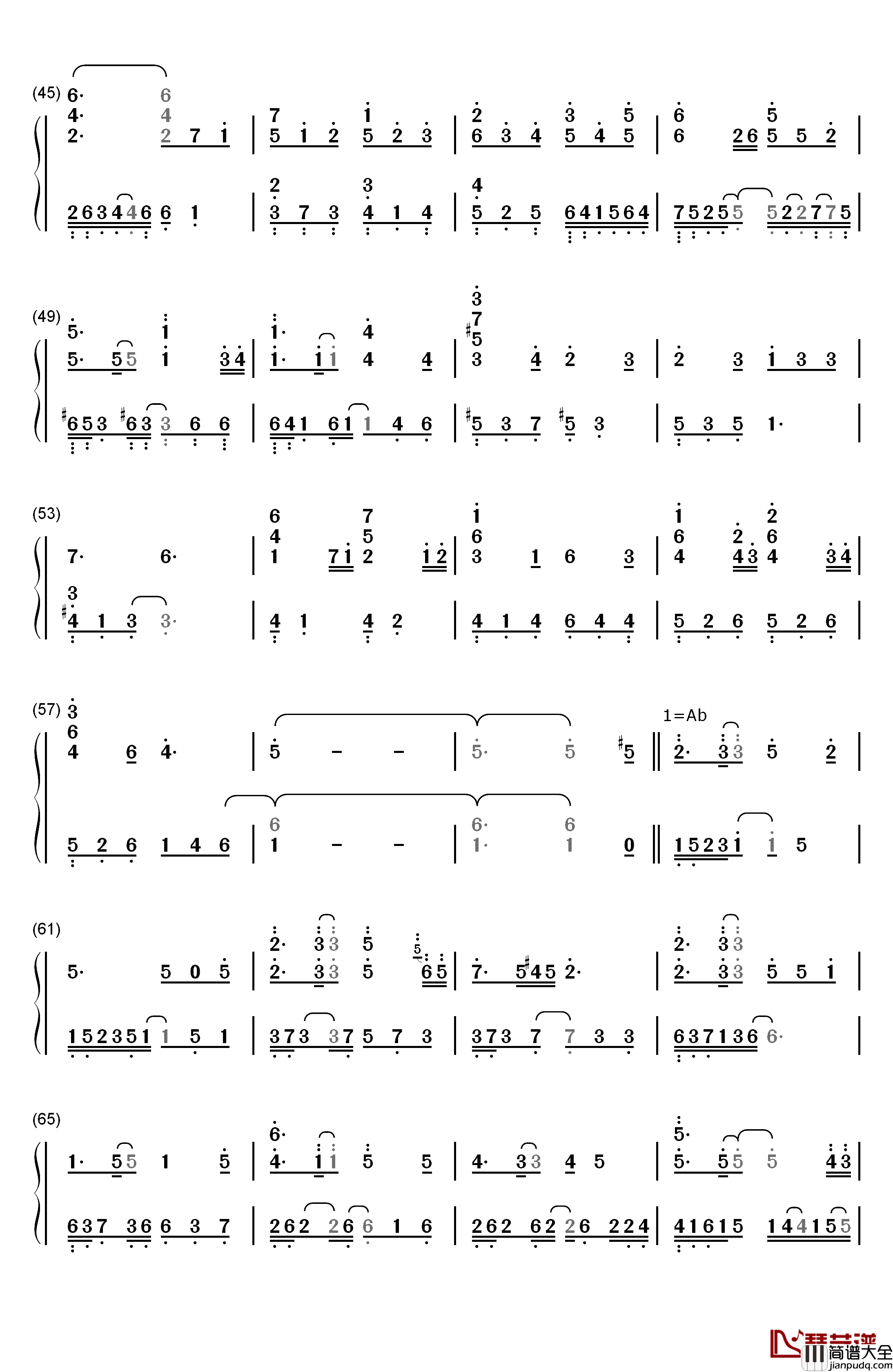 Ribbonized钢琴简谱_数字双手_李闰珉