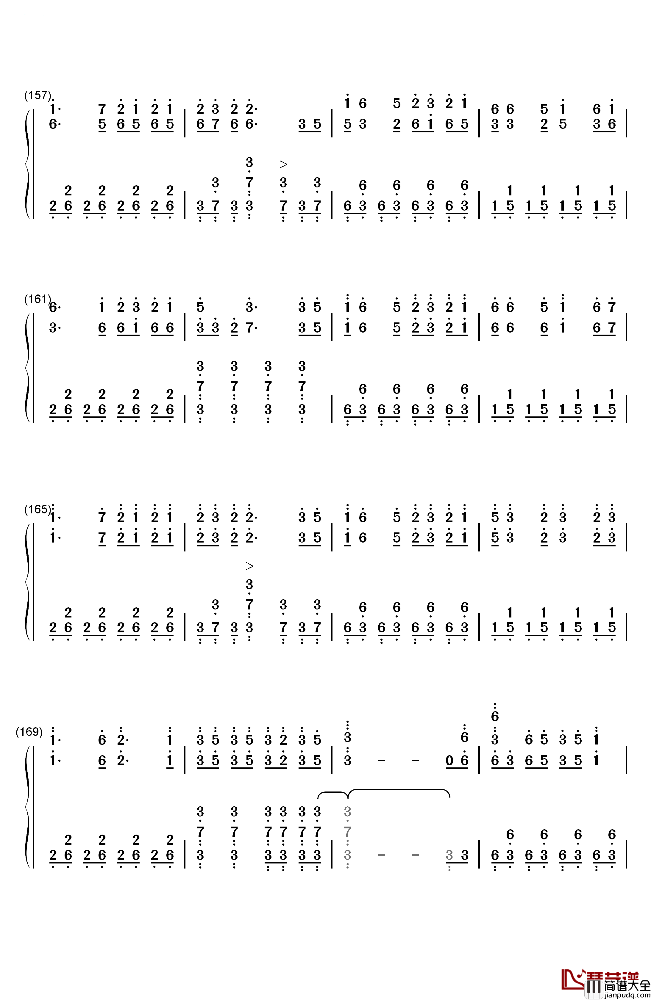 万神纪钢琴简谱_数字双手_星尘