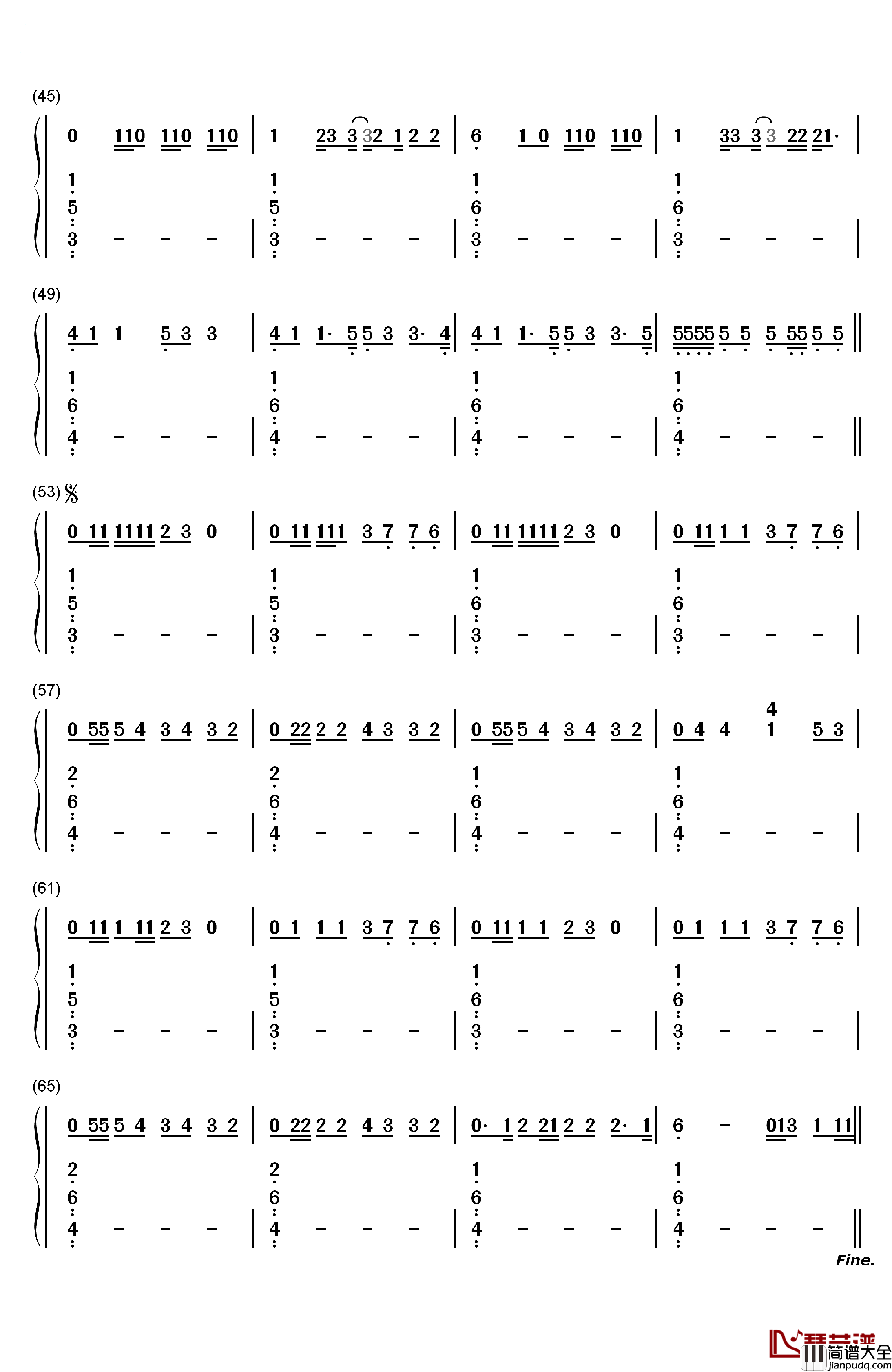 Blank_Space钢琴简谱_数字双手_Taylor_Swift