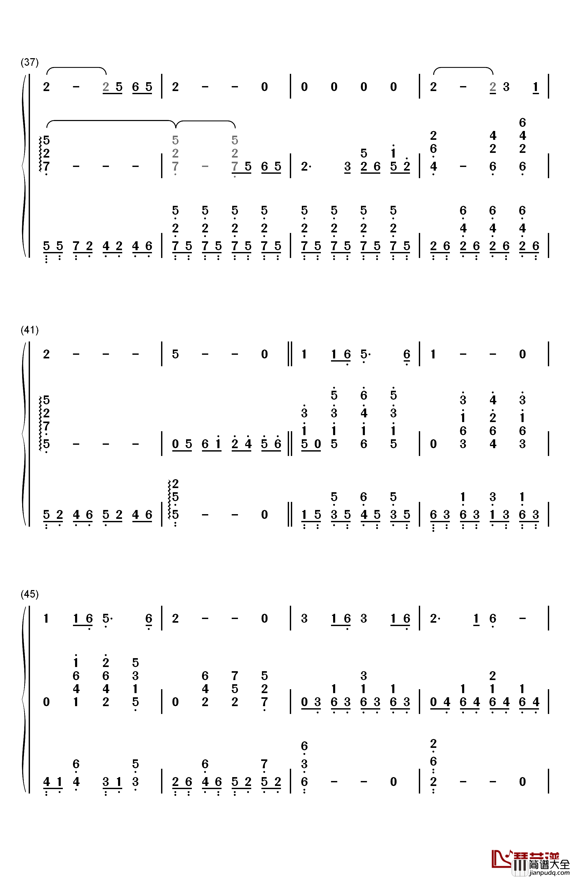 明月几时有钢琴简谱_数字双手_王菲