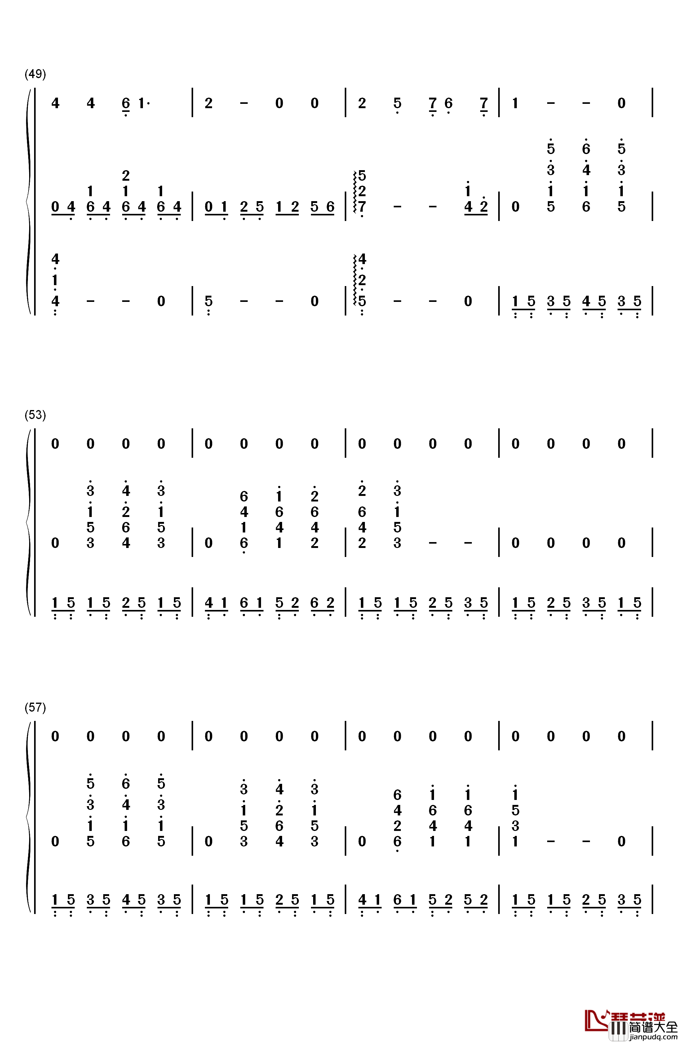 明月几时有钢琴简谱_数字双手_王菲