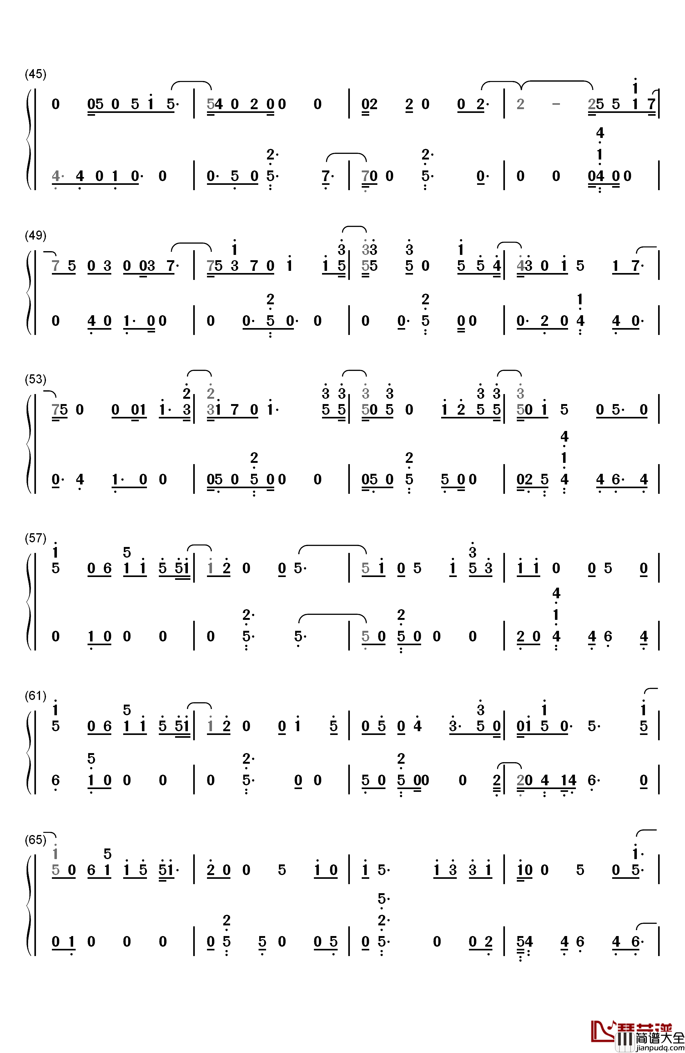 Power钢琴简谱_数字双手_EXO