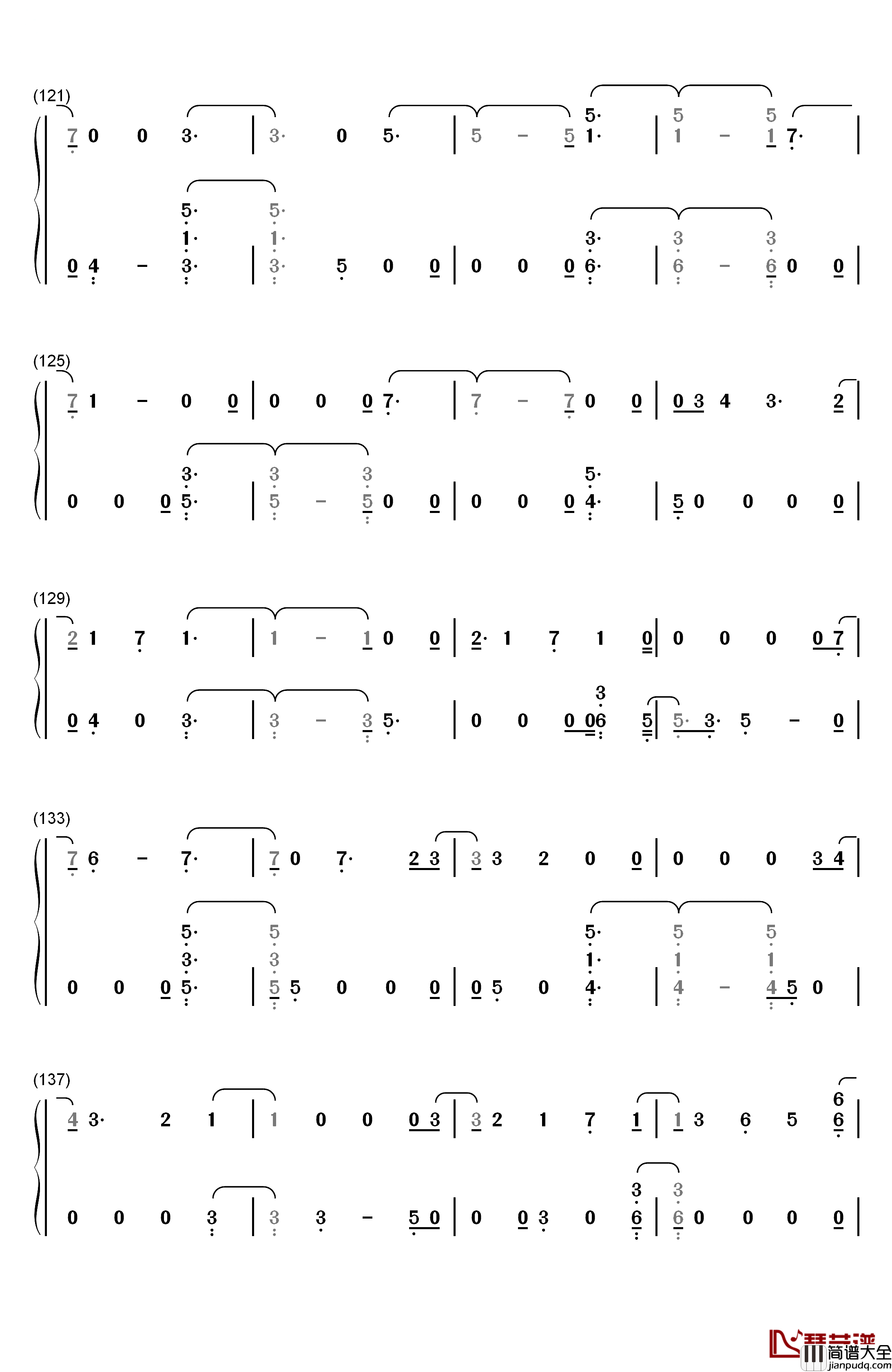 Crystal_Snow钢琴简谱_数字双手_防弹少年团