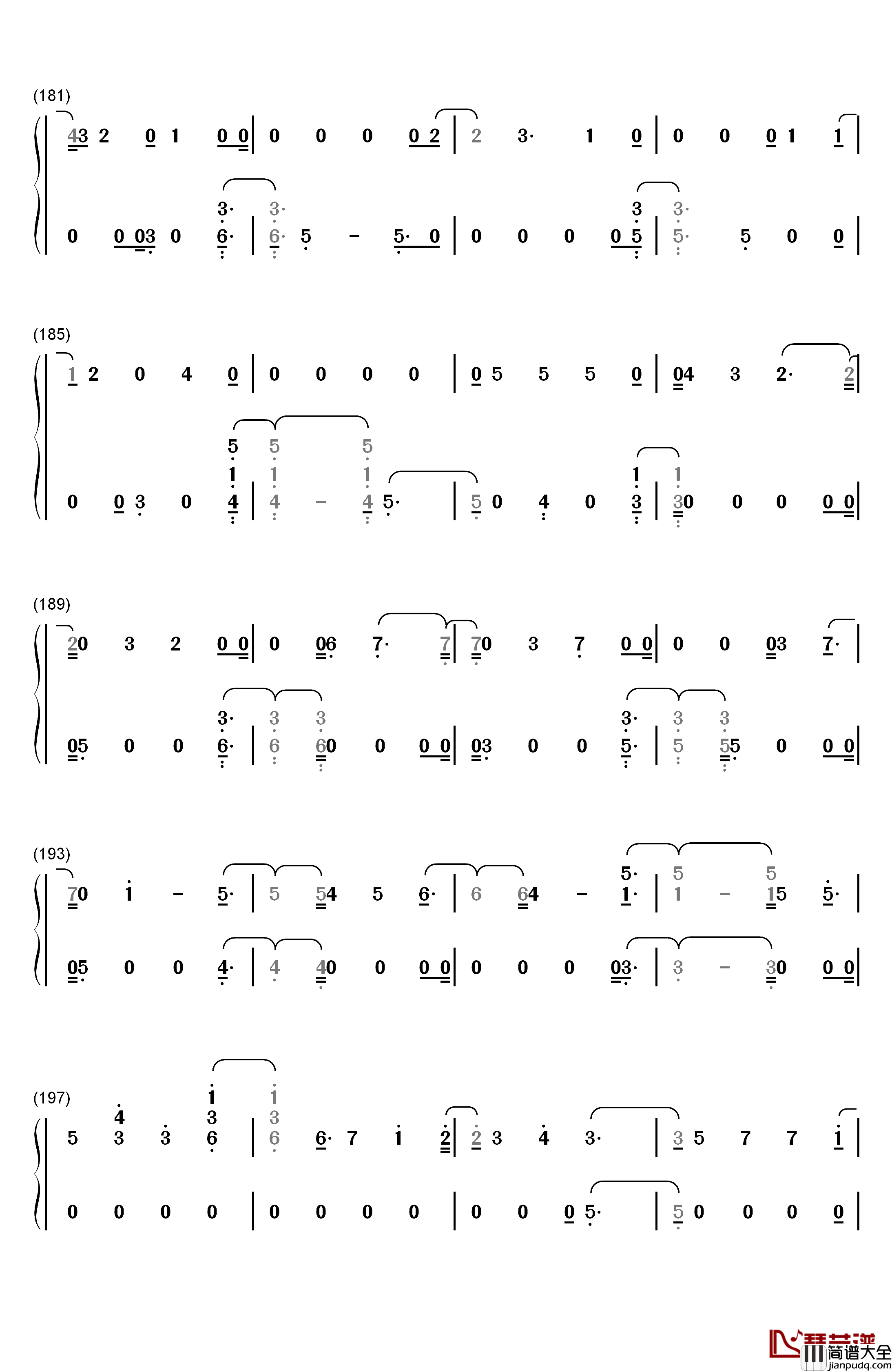 Crystal_Snow钢琴简谱_数字双手_防弹少年团