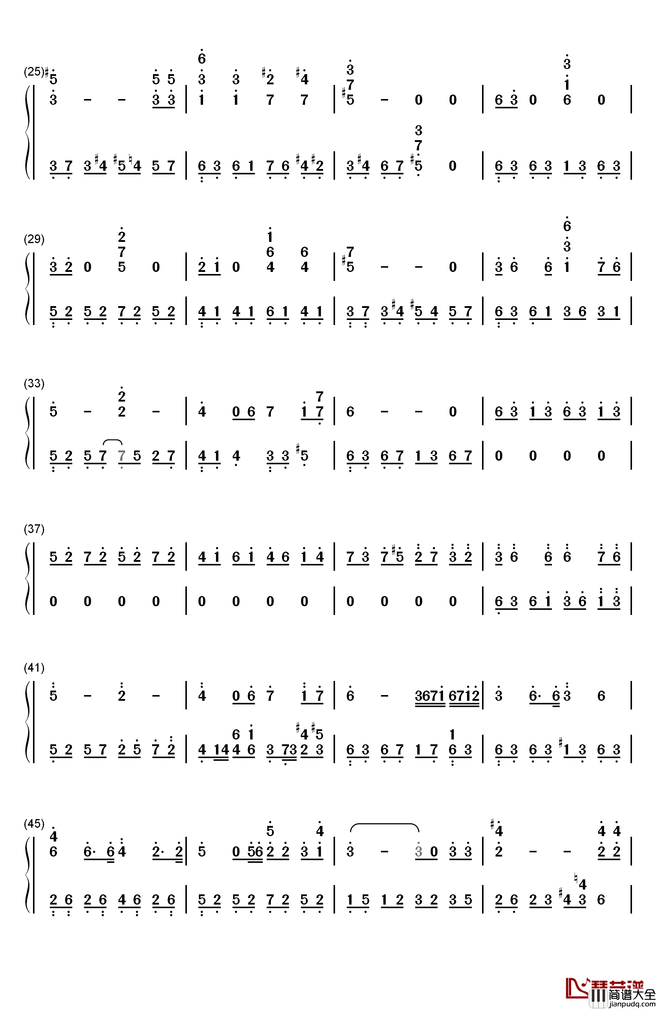 一生有意义钢琴简谱_数字双手_罗文_甄妮