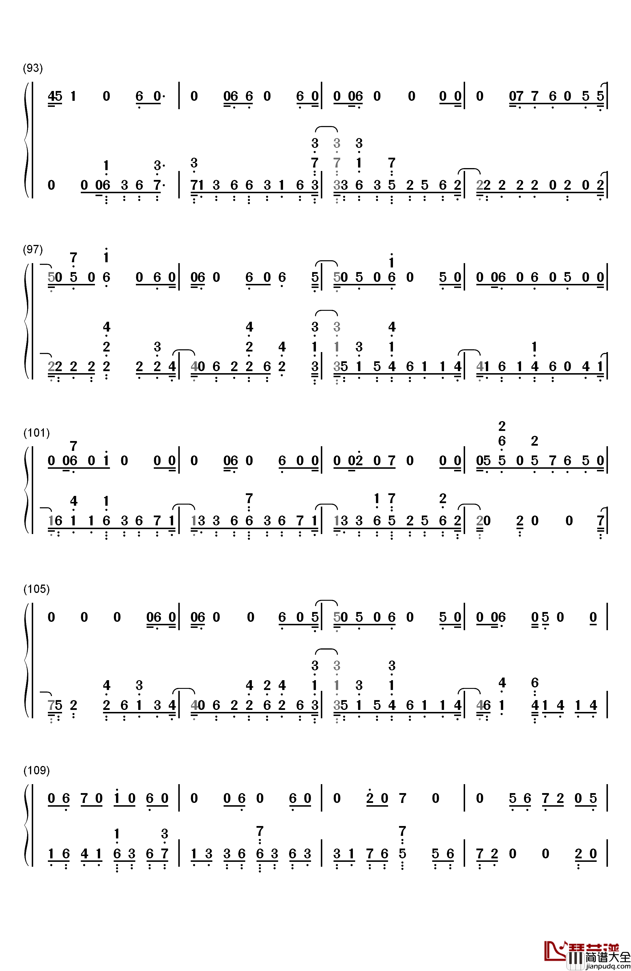 For_You钢琴简谱_数字双手_Liam_Payne_Rita_Ora