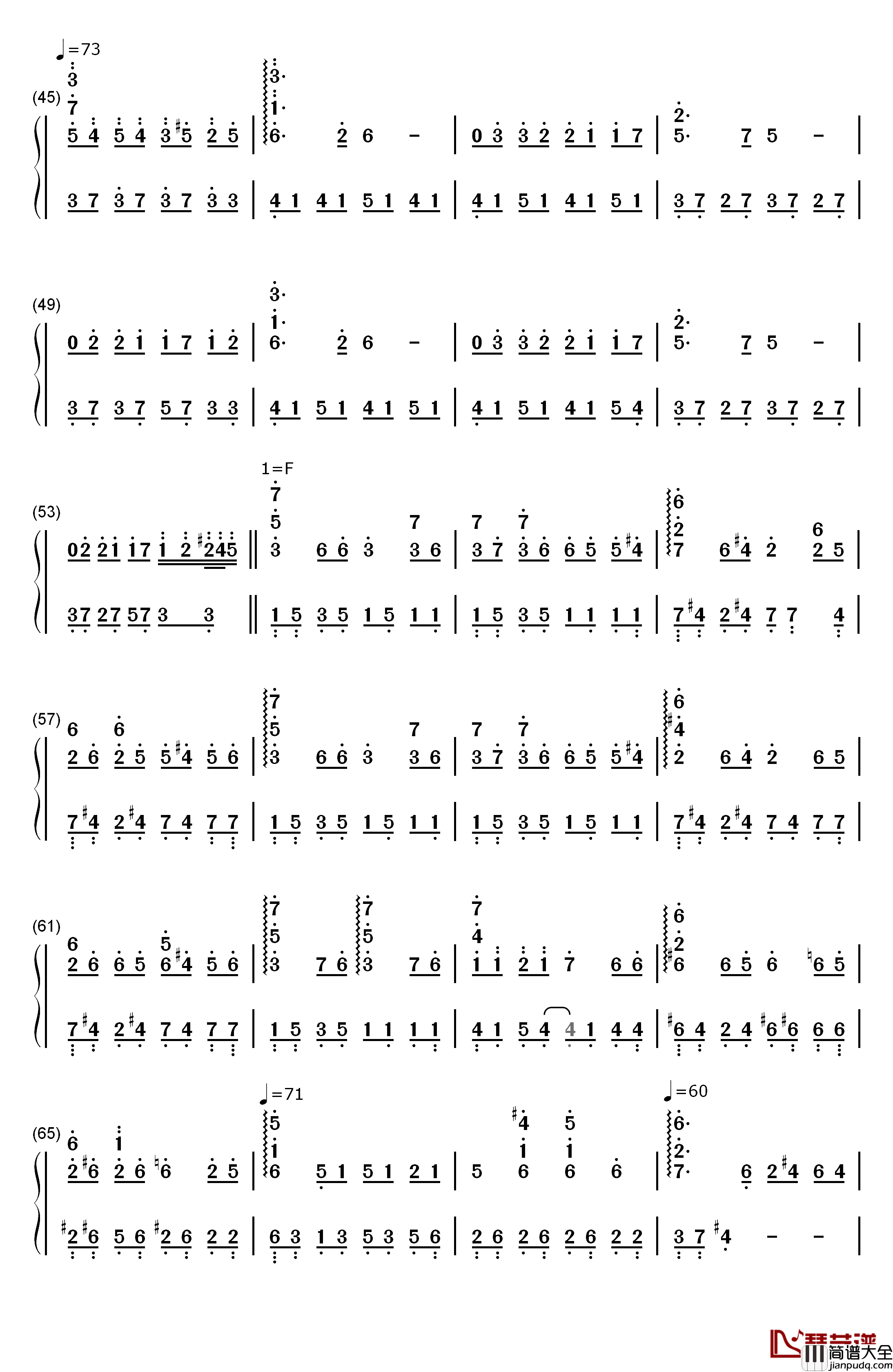Passing_By（擦身而过）钢琴简谱_数字双手_李闰珉