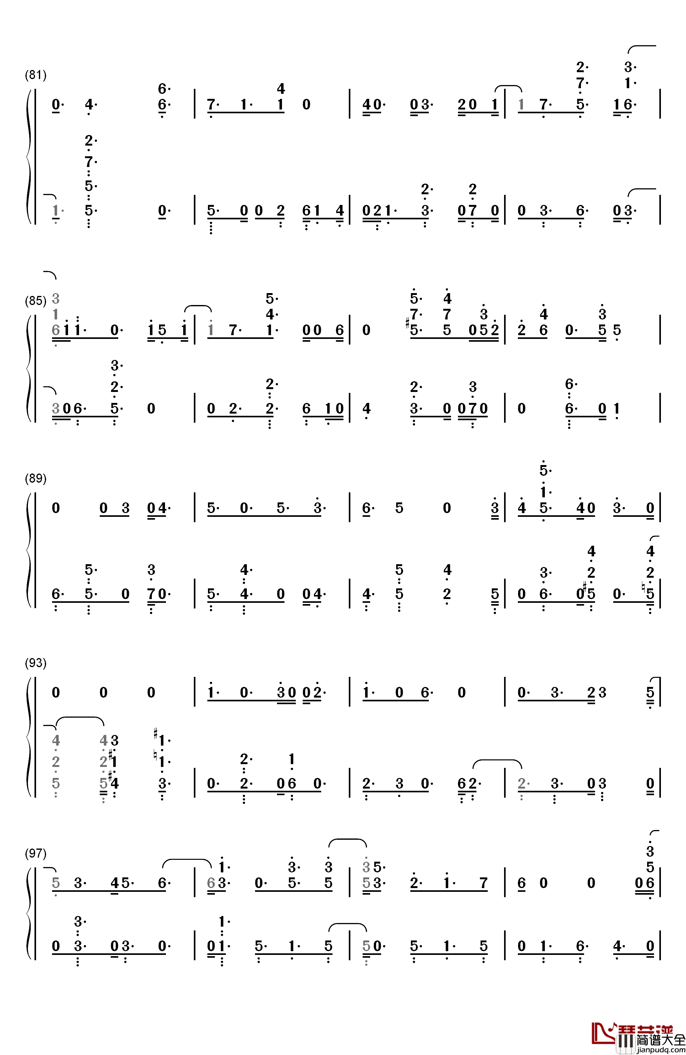 Summer_Rain钢琴简谱_数字双手_GFriend