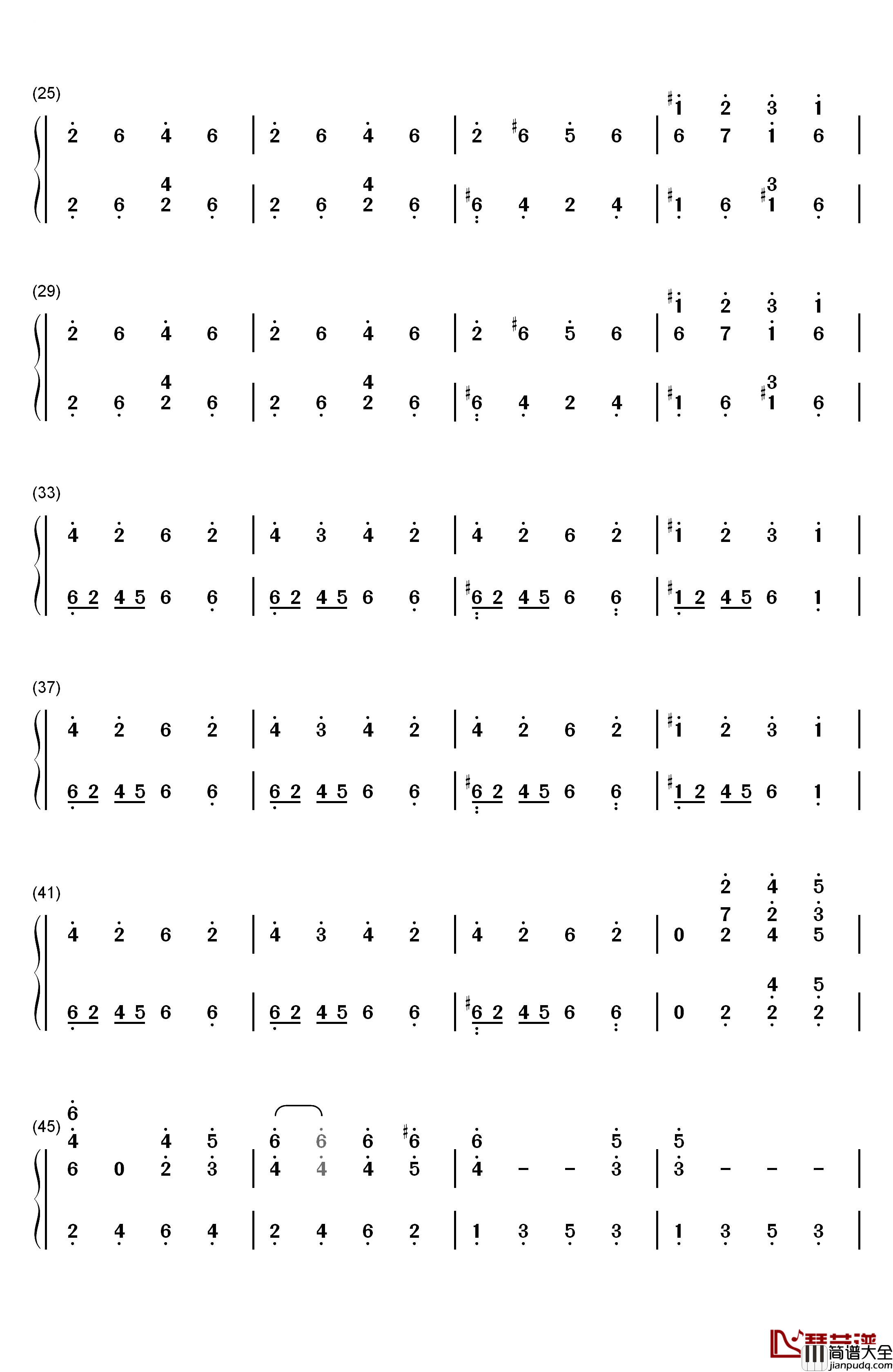 布拉格广场钢琴简谱_数字双手_蔡依林__周杰伦